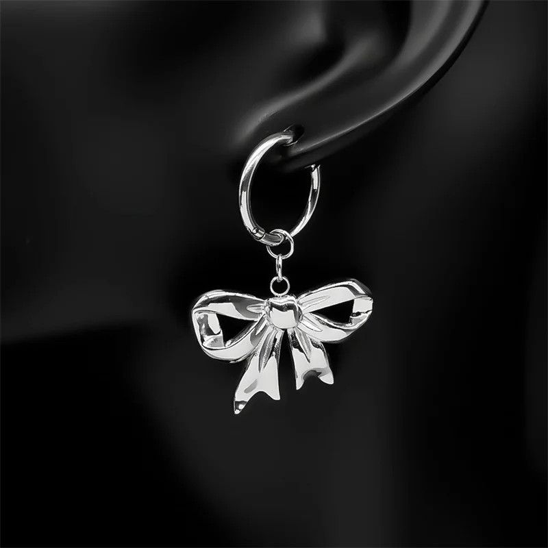 Jewelry Bow Knot Hoop Earrings Jewelry Gift Size ONE SIZE - 1 Thumbnail
