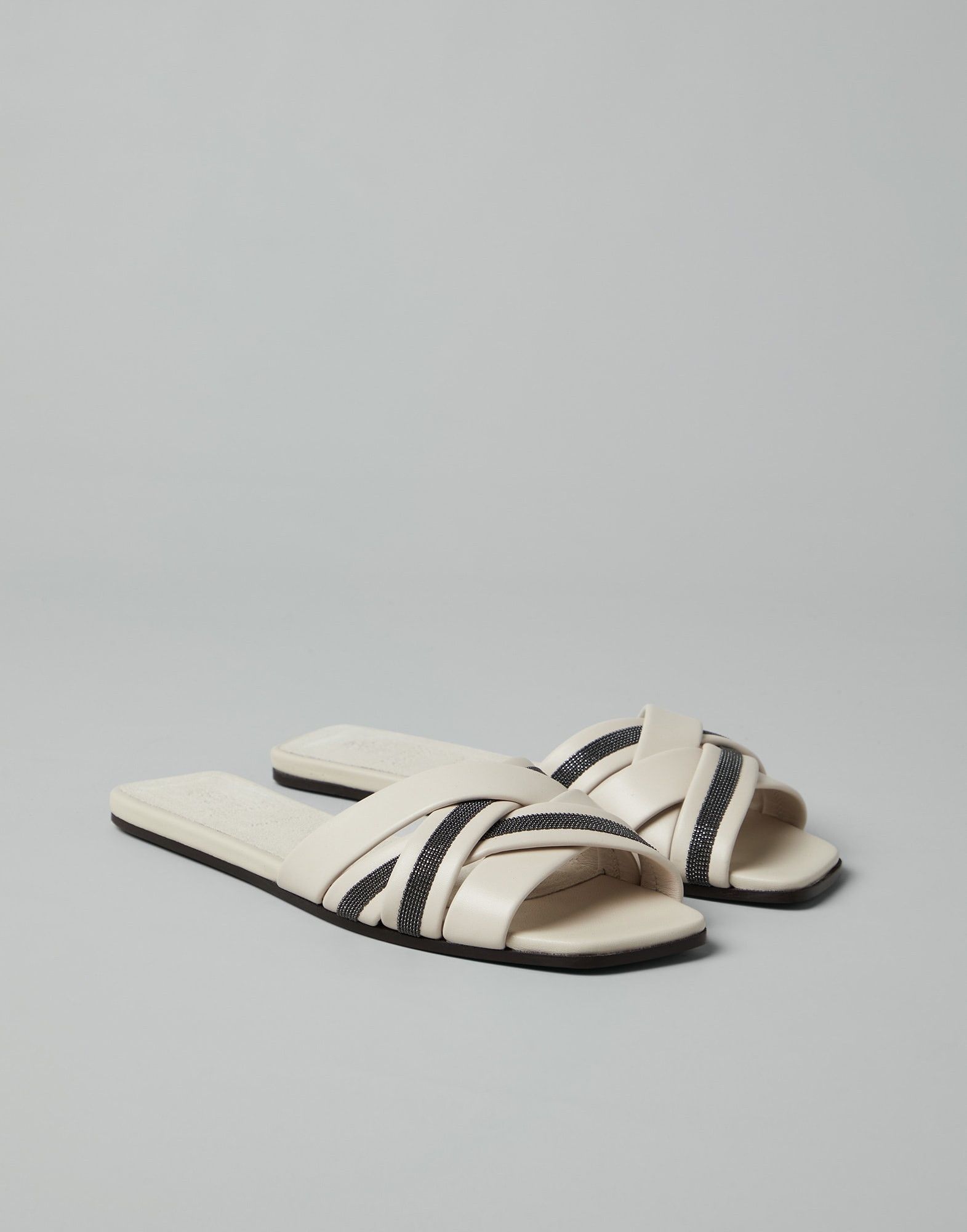 Brunello Cucinelli o1w1db10825 Slippers in Open White Size US 7 / IT 37 - 1 Thumbnail