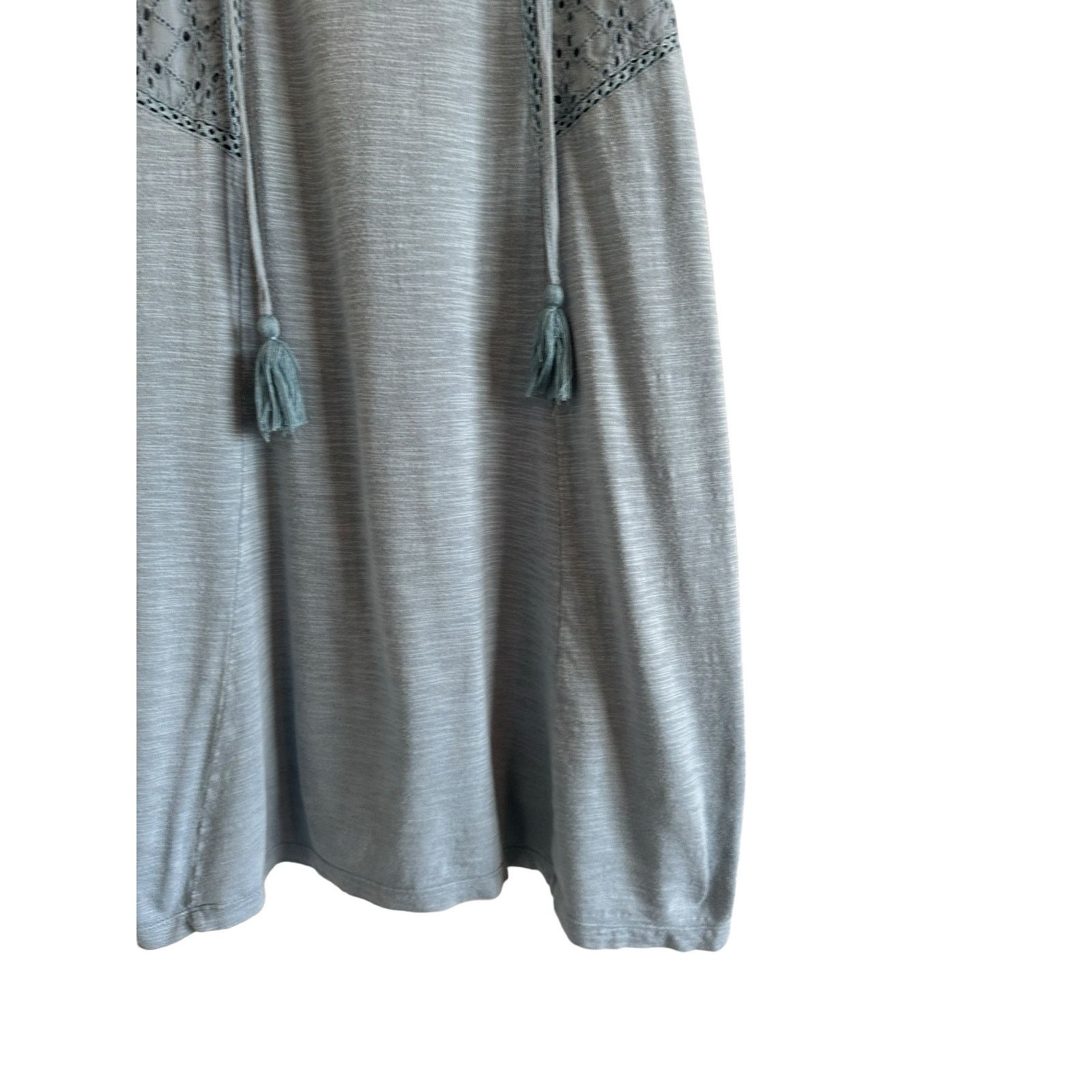 Other Roxy Blue Cotton V-Neck Embroidered Sleeveless Mini Dress Size M / US 6-8 / IT 42-44 - 6 Thumbnail