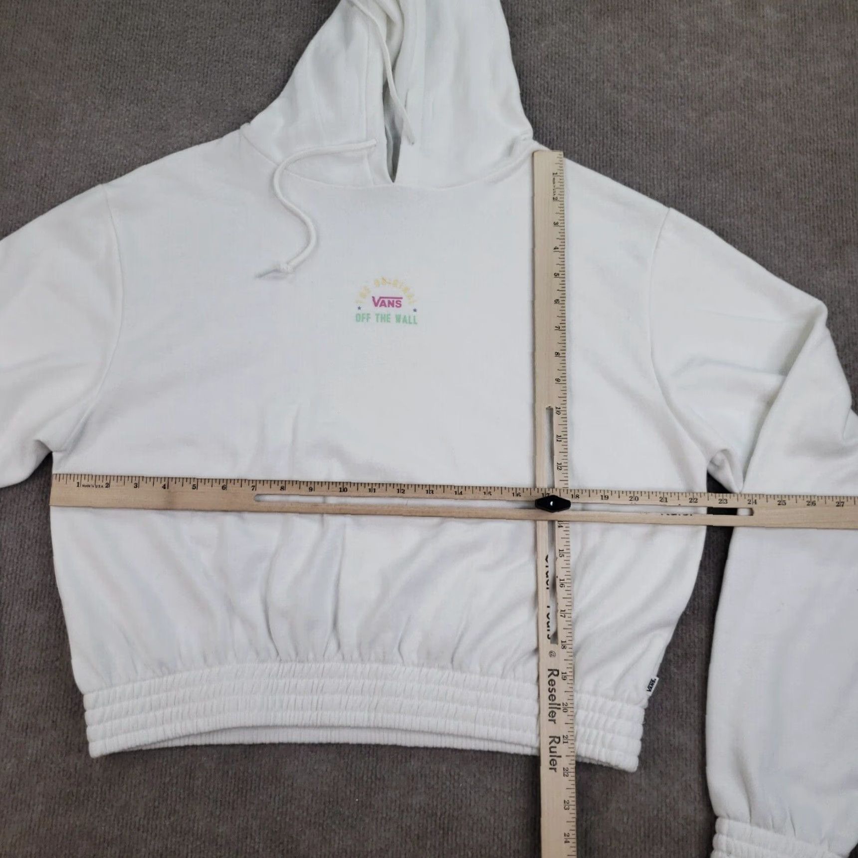 Vans VANS Hoodie Womens Large White Long Sleeve Pullover Hooded Skate Punk Crop Top Shirt Size L / US 10 / IT 46 - 3 Thumbnail