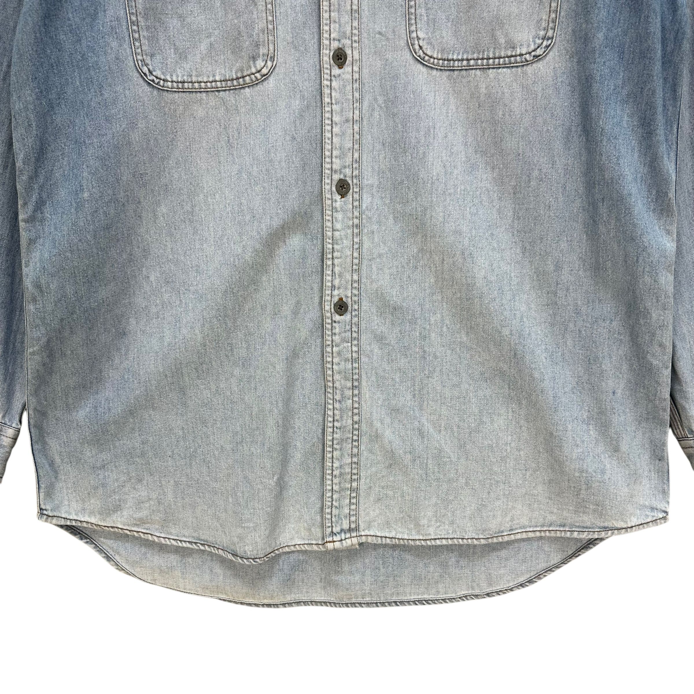 Vintage 90's LUCKY STRIKE Denim Button Shirt #A6-0147 Size US XL / EU 56 / 4 - 4 Thumbnail