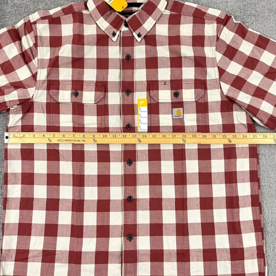 Carhartt VINTAGE Carhartt Men’s Plaid Shirt Short Sleeve Large Tall Cotton Button Up Fall Spring Summer Winter Size US L / EU 52-54 / 3 - 6 Thumbnail