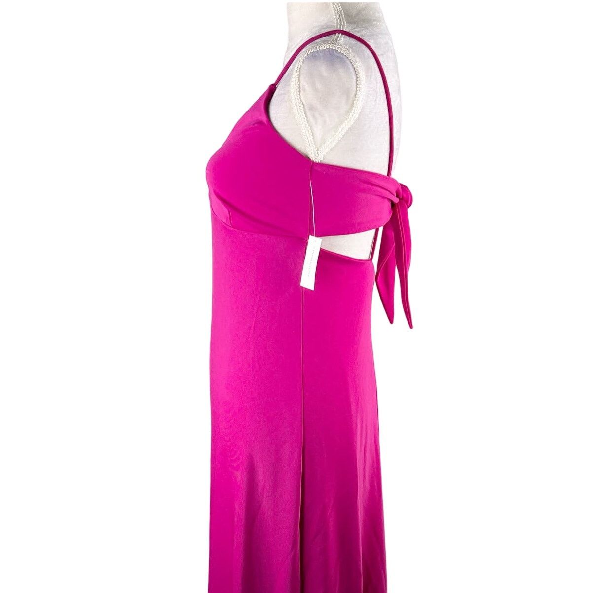 light pink satin bridesmaid dress Alicia Satin Halter Maxi Dress