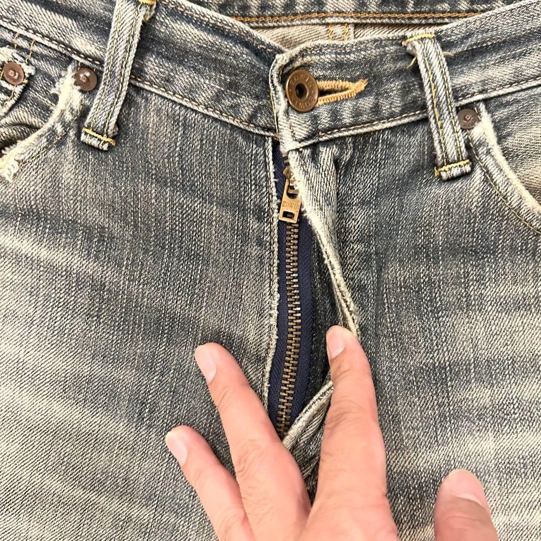 Edwin Japanese Edwin Faded Blue Wash Distressed Denim baggy Size US 30 / EU 46 - 6 Thumbnail
