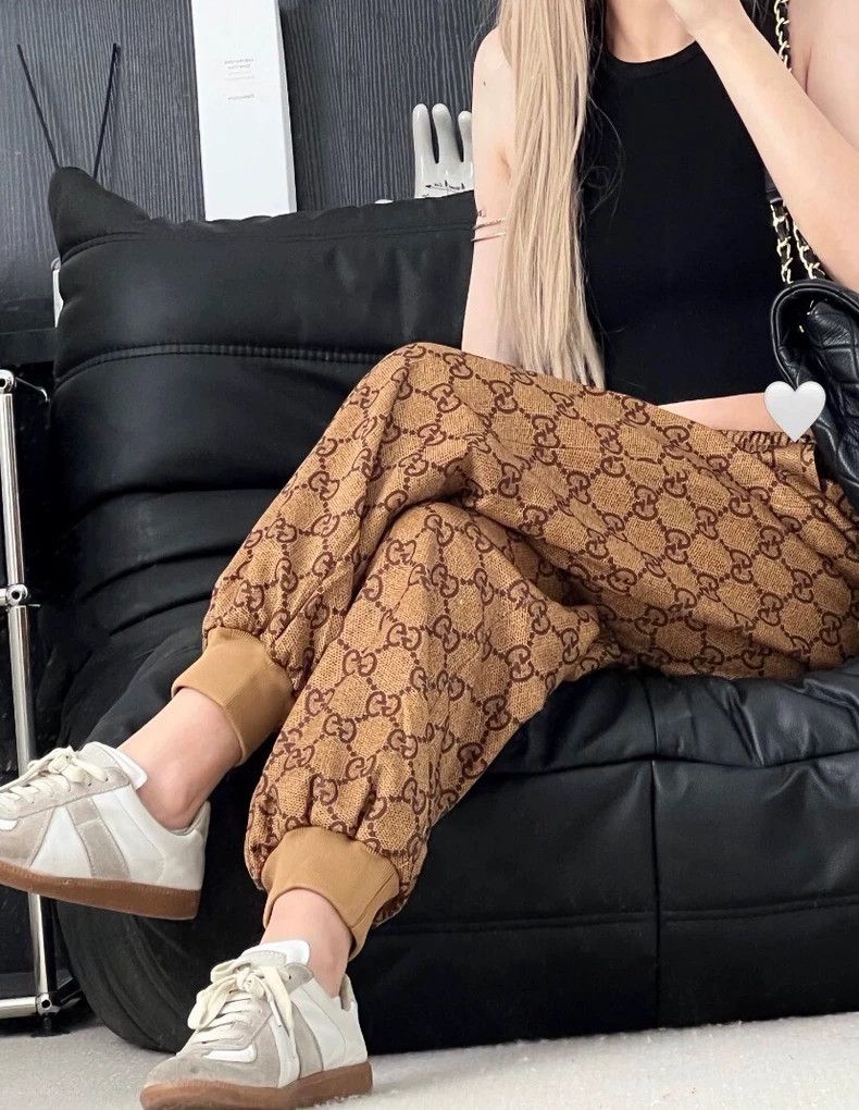 Gucci Gucci SizeXS Brown logo jacquard full print drawstring casu Size 25" / US 0 / IT 36 - 8 Thumbnail