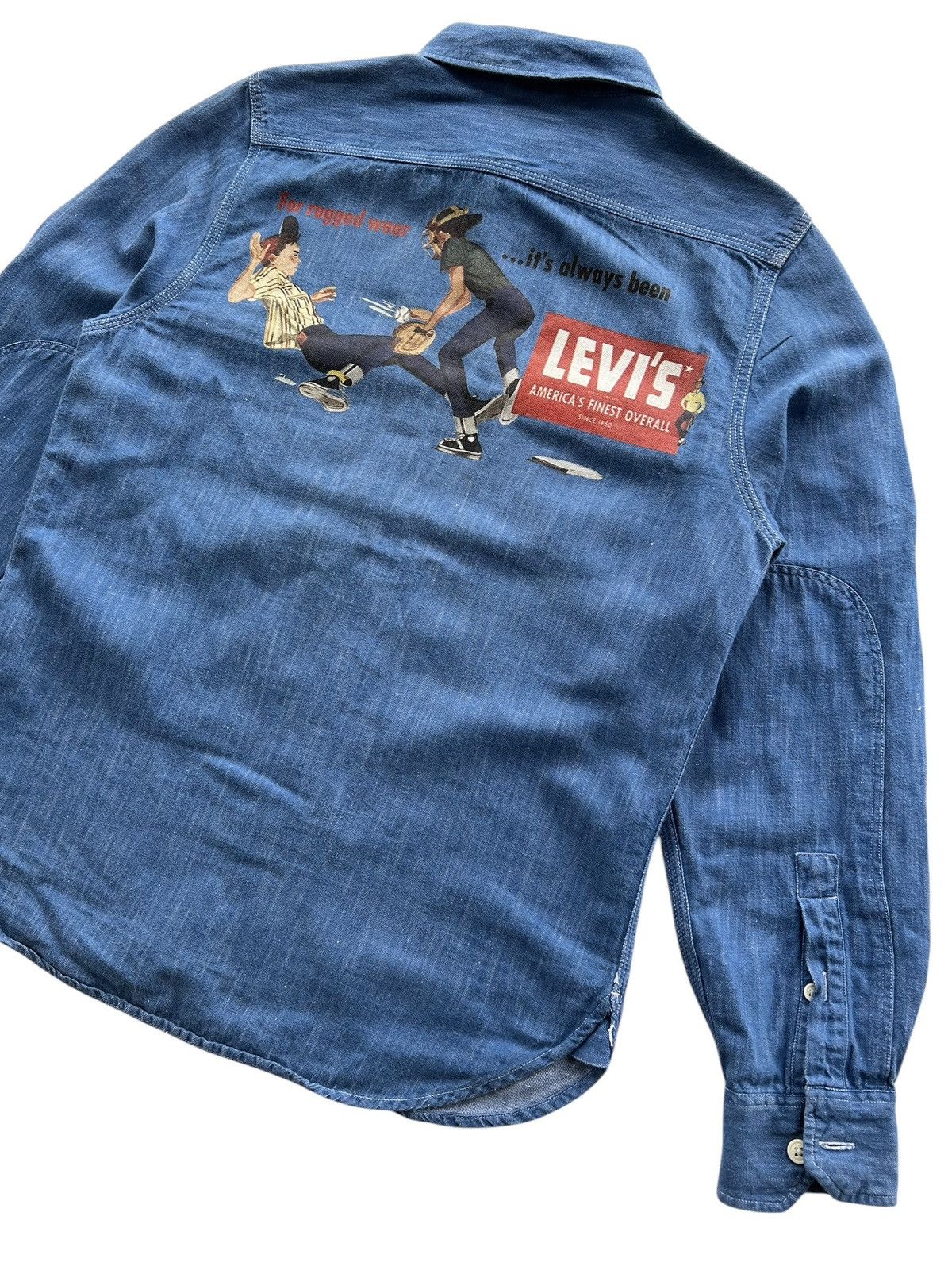 Levi's × Levi's Made & Crafted × Levi's Vintage Clothing 🔥Levi's Amerca’s Finest Overall Big Logo Western Shirt Denim Size US XS / EU 42 / 0 - 17 Thumbnail