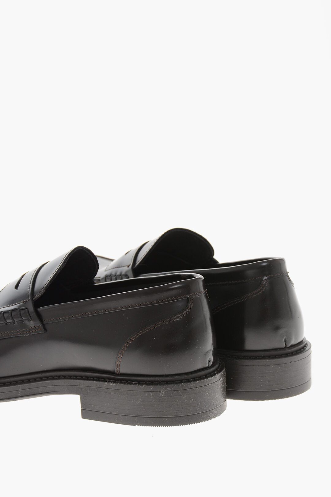 Testoni og1mm0226 Brushed Leather Penny Loafers in Brown Size US 12 / EU 45 - 3 Thumbnail