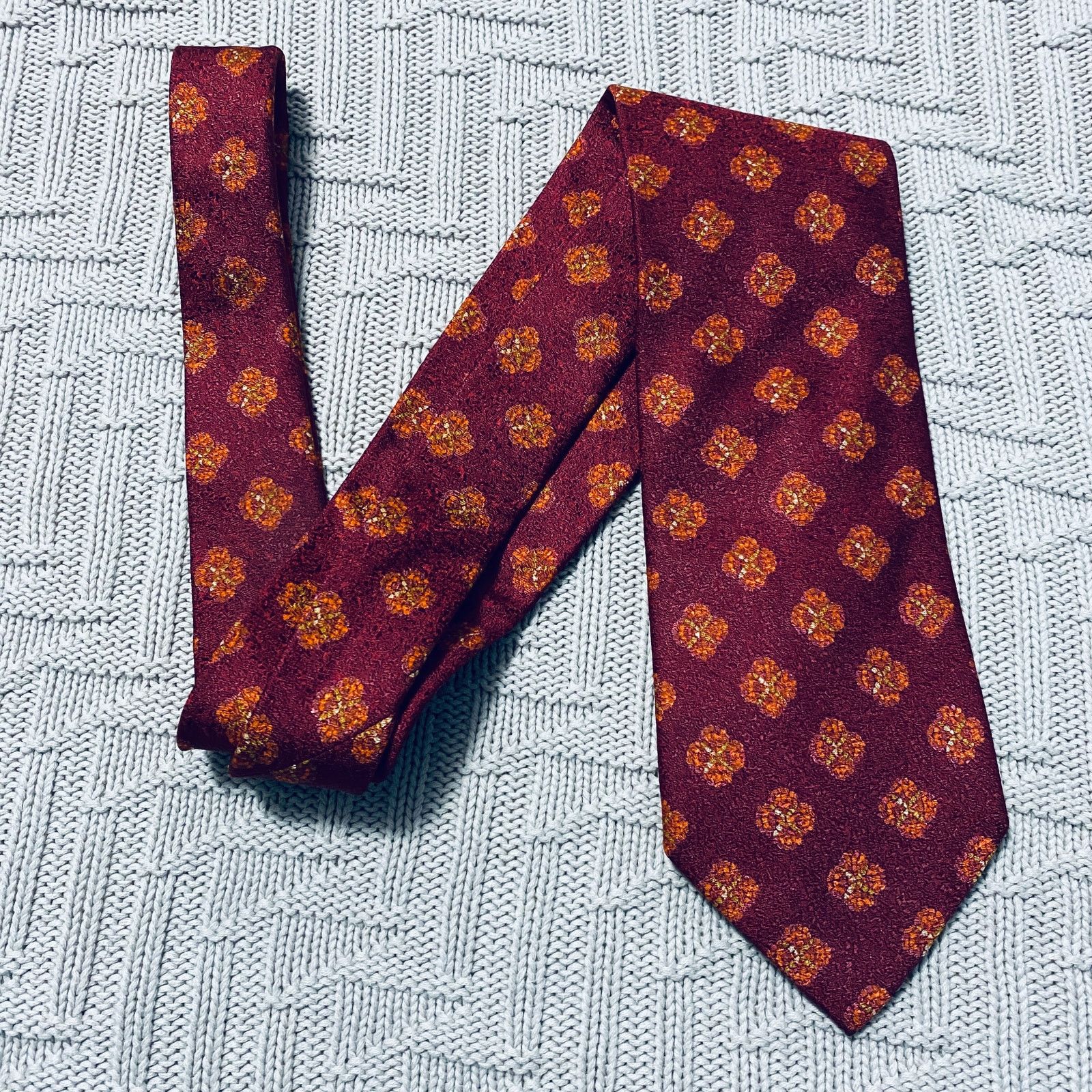 Ermenegildo Zegna Ermenegildo Zegna maroon pattern silk tie Size ONE SIZE - 1 Thumbnail