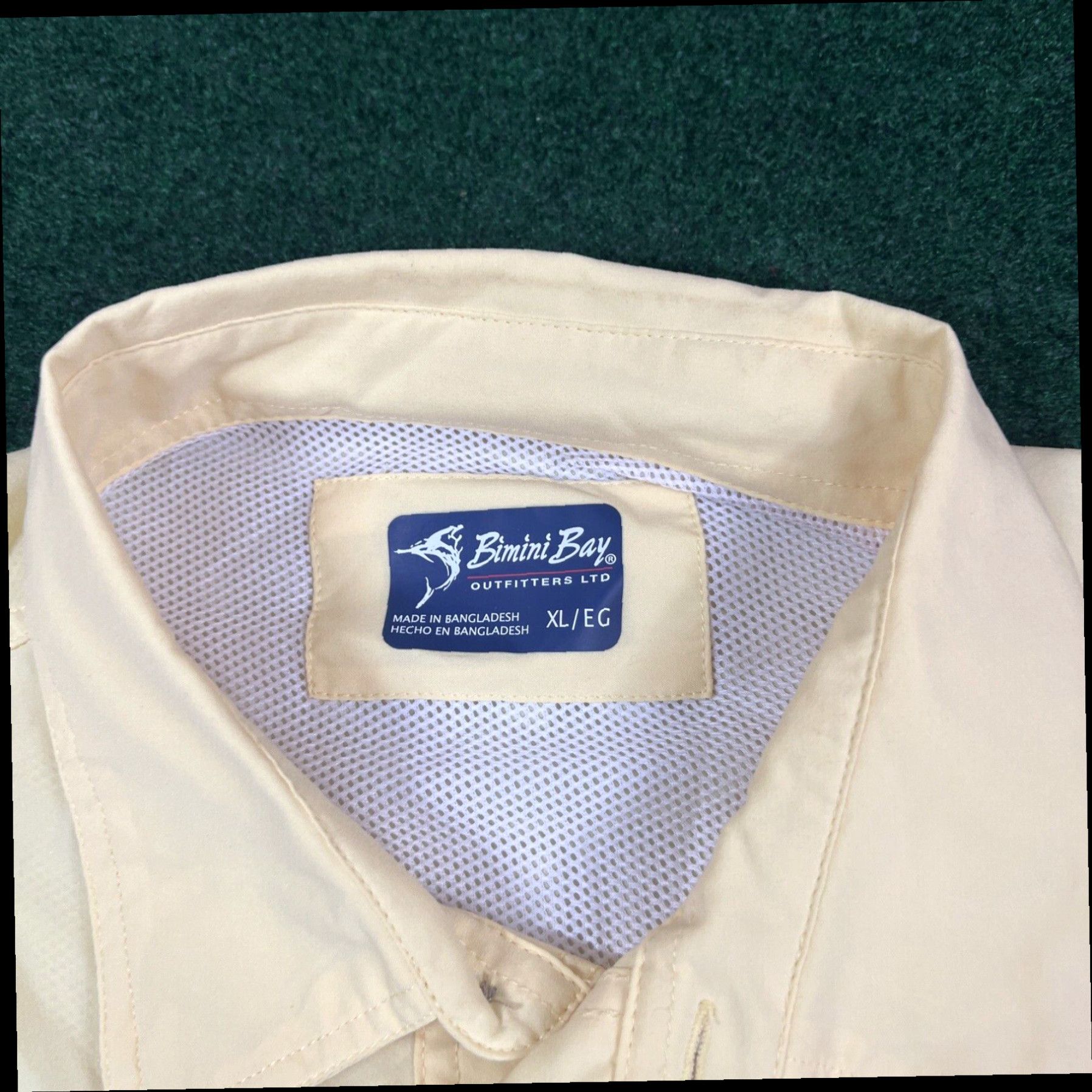 Vintage Bimini Bay Shirt Men XL Short Sleeve Yellow Vented Fishing Outdoor Casual Size US XL / EU 56 / 4 - 3 Thumbnail