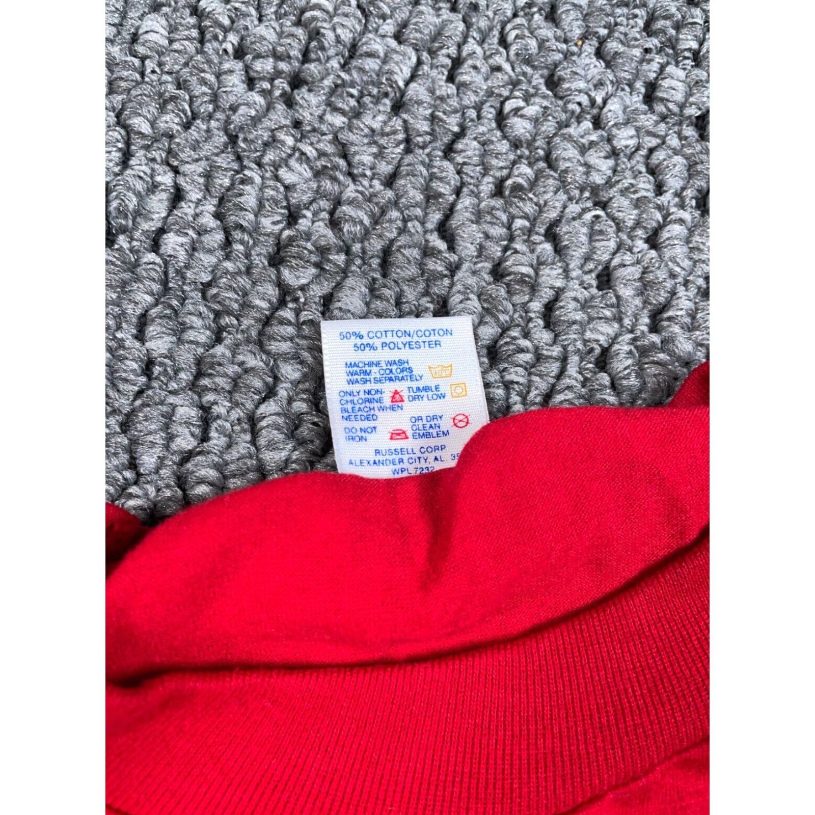 Jerzees VTG 90s Jerzees Blank T-Shirt Adult 2X Red Solid 50-50 Made in USA Men Shirt Old School 90s Mens Size US XXL / EU 58 / 5 - 4 Thumbnail