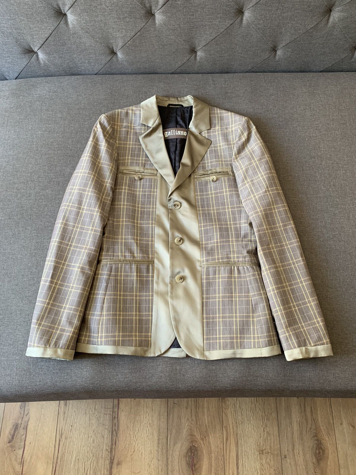 John Galliano John Galliano Checkered Silk Blazer Size US M / EU 48-50 / 2 - 1 Thumbnail