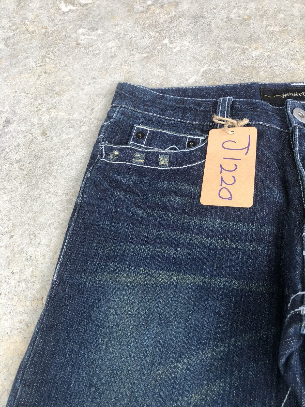 If Six Was Nine Japanese Limited Flared Jeans White Stitch Distressed Denim Size US 32 / EU 48 - 13 Thumbnail