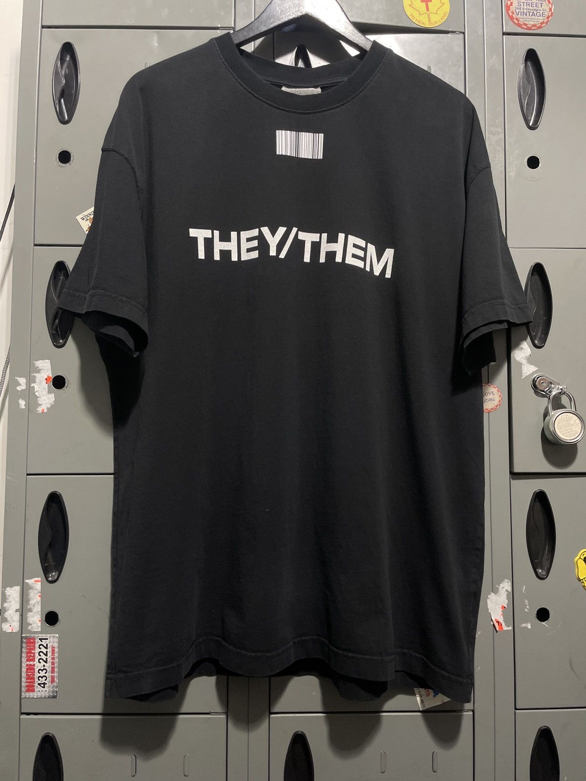 image of They/them Vetements Binary Code Shirt They Them in Black, Men's (Size XL)