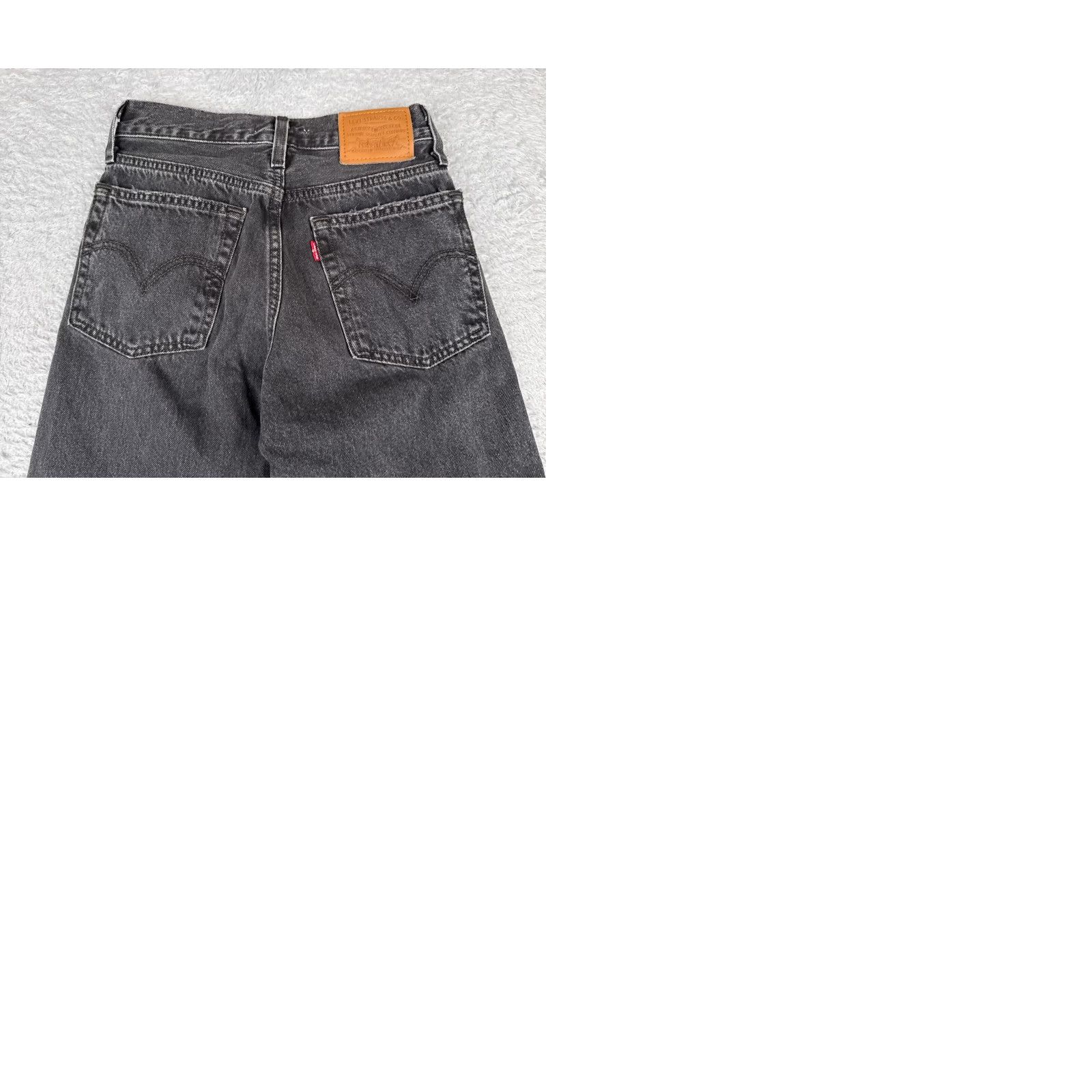 Levi's VINTAGE Levis Premium Jeans Womens 23 Black Denim Big E Wedgie Straight Mid Rise 23x24 Size 40" / US 18 - 11 Thumbnail