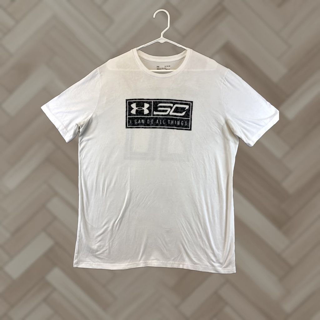 Under Armour Under Armour T-Shirt Mens XL White UA Tech Athletic Training Logo 90s USA Size US XL / EU 56 / 4 - 1 Thumbnail