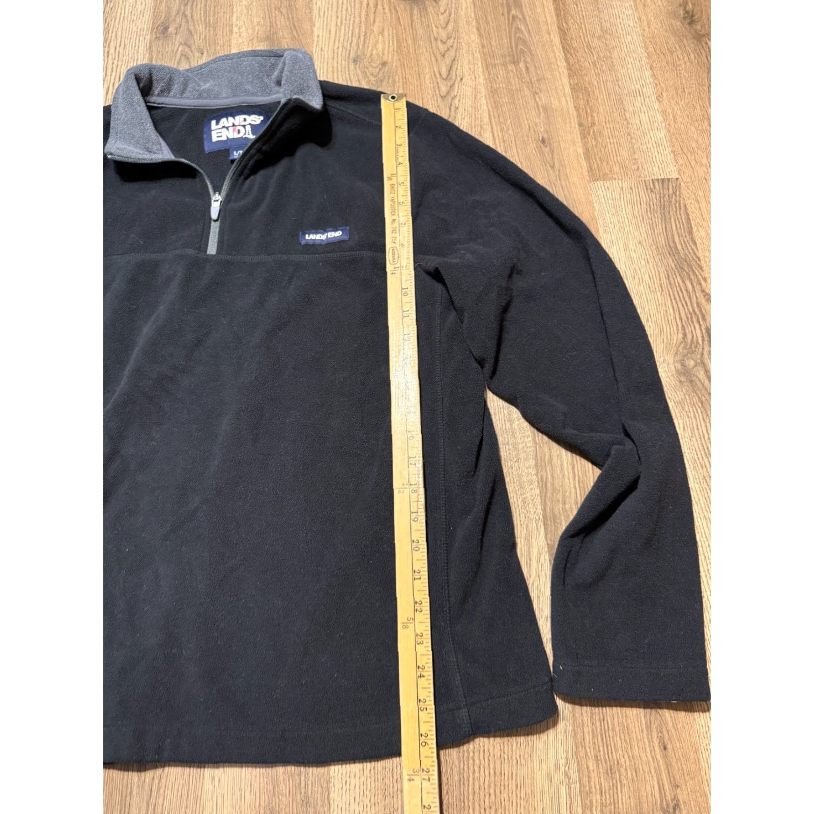 Lands' End Lands' End Sweater Mens Size Large Tall Gray Black Quarter Zip Pullover Modern Knit Mock Neck Cardigan Style Jumper Pullover Casual Mens Size US L / EU 52-54 / 3 - 7 Thumbnail