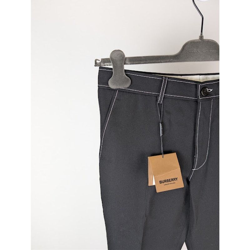 Burberry o1rshd1 Straight-Fit Tapered Tailored Trousers Pant in Black Size US 30 / EU 46 - 6 Thumbnail