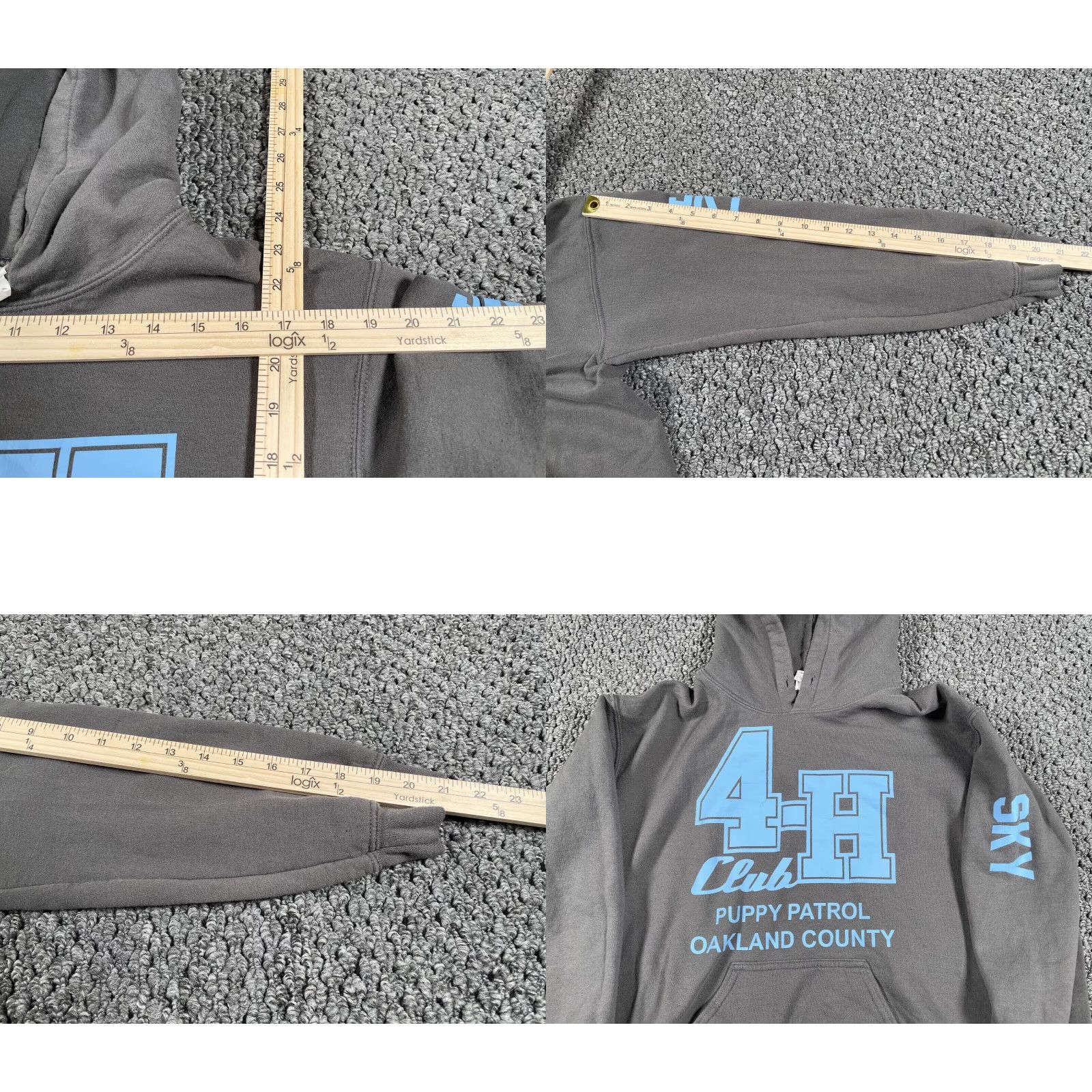 Gildan Retro Hoodie 4H Club Puppy Patrol Women's Small Gray Oakland County Michigan Size S / US 4 / IT 40 - 8 Thumbnail