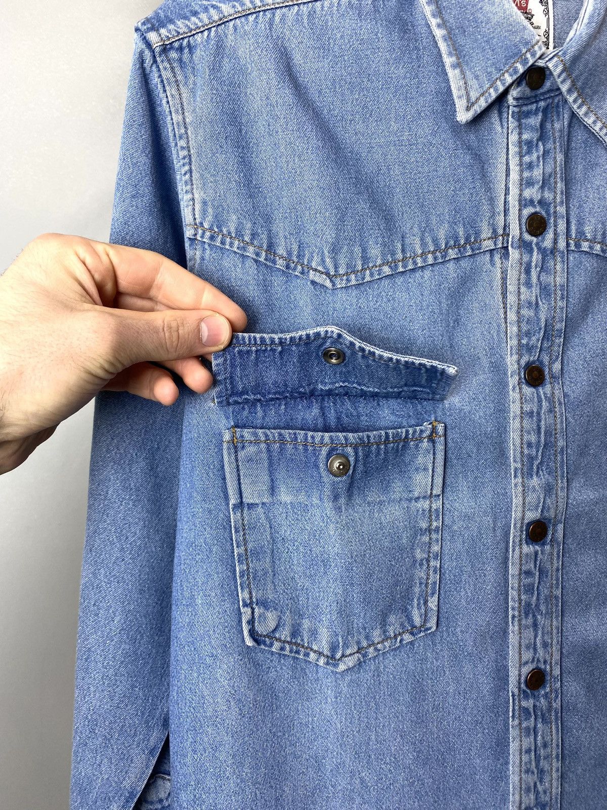Levi's Rare! 70’s Vintage Levi’s Denim Shirt Western Orange Tab Size US L / EU 52-54 / 3 - 9 Thumbnail