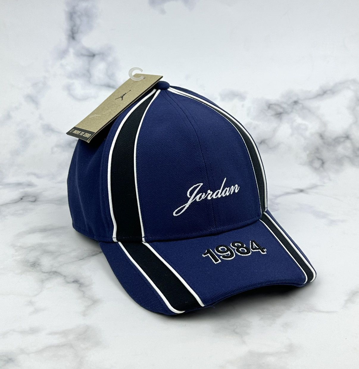 Jordan Brand NWT Nike Air Jordan Rise Cap Hat 1984 Script Logo Size L/XL Size 36 - 1 Thumbnail