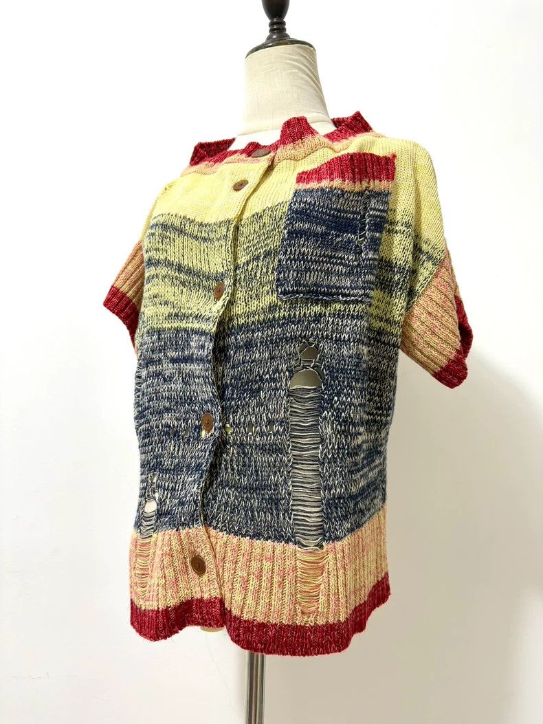 Vivienne Westwood Vivienne Westwood size00 Colorful openwork knit sweater Size M / US 6-8 / IT 42-44 - 2 Thumbnail