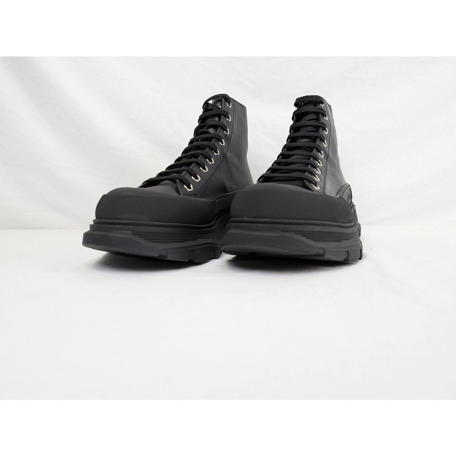 Alexander McQueen o1rshd1 Pelle S.Gomma Boots in Black/Silver Size US 13 / EU 46 - 6 Thumbnail