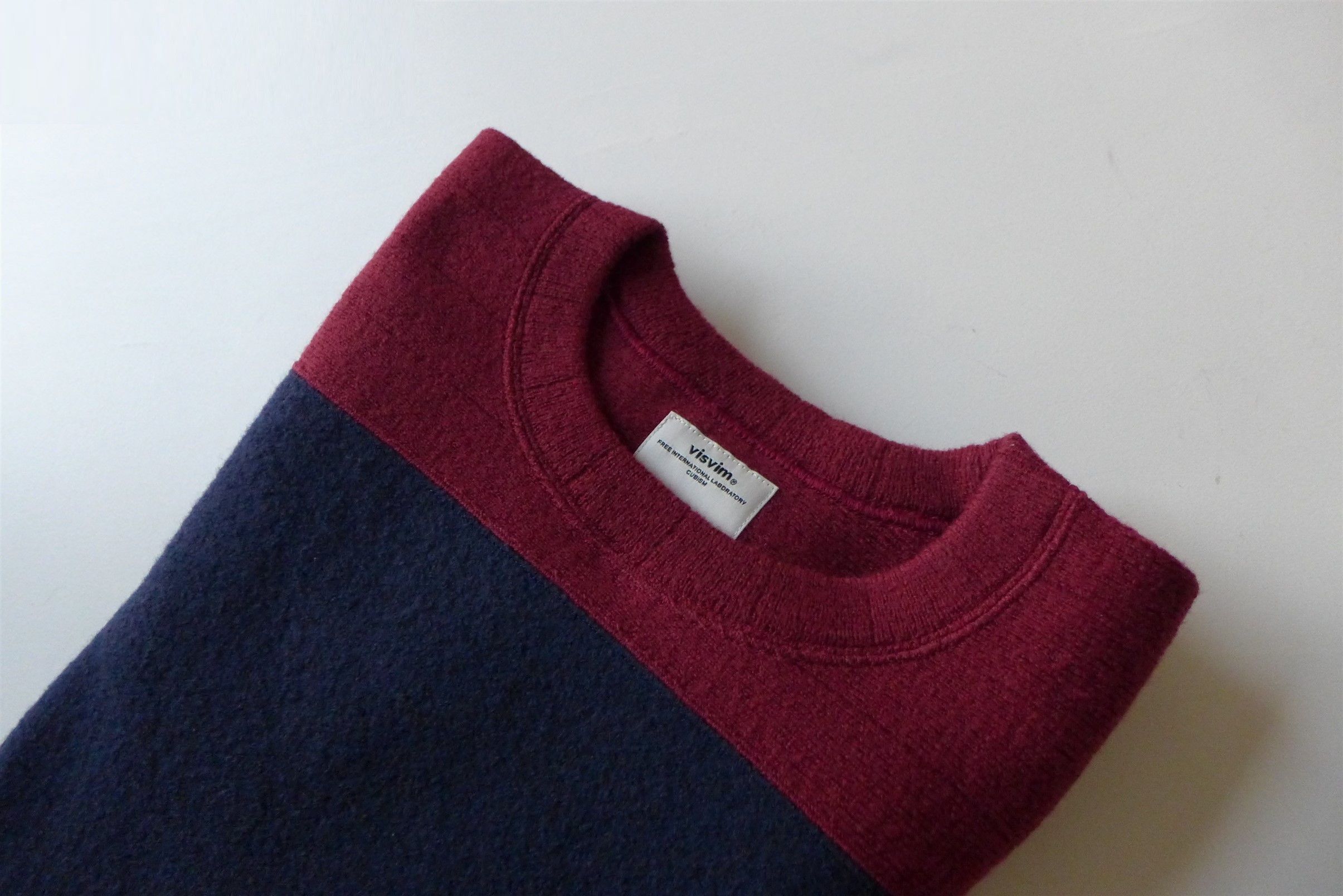 Visvim Visvim Isles Knit Prime Sweater - Navy & Merlot Wool Size US M / EU 48-50 / 2 - 8 Thumbnail