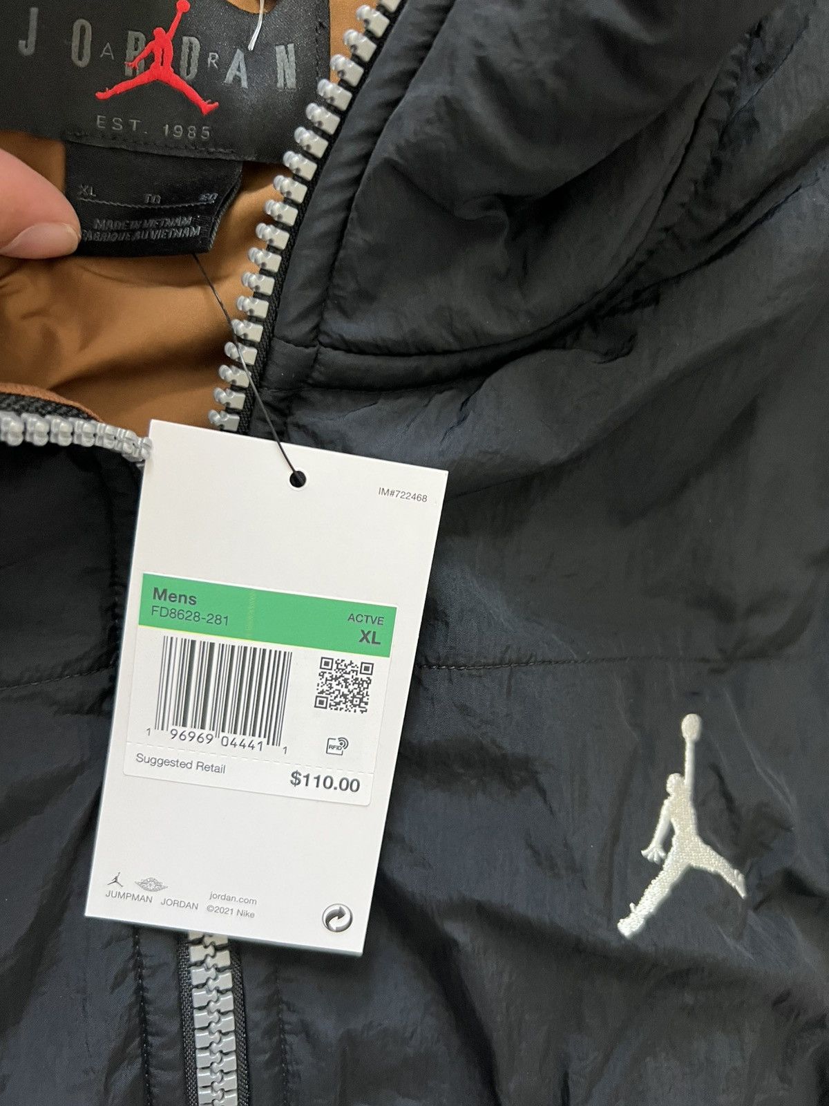 Jordan Brand Jordan Essentials Winter Fleece Vest Black Tan Size US XL / EU 56 / 4 - 5 Thumbnail