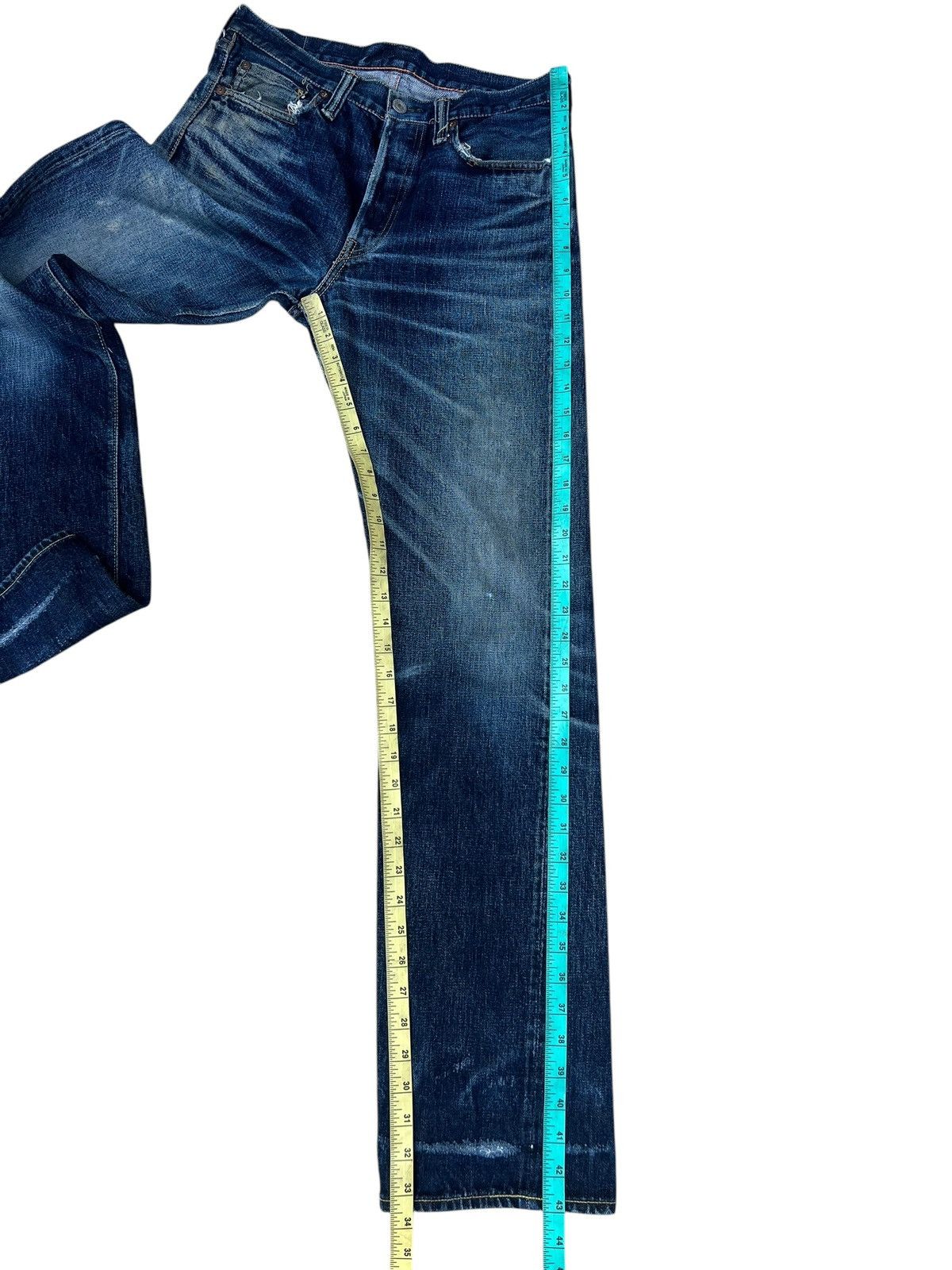 Full Count & Co. Vintage Full Count Japan Distressed Denim Selvedge Jeans Size US 30 / EU 46 - 4 Thumbnail
