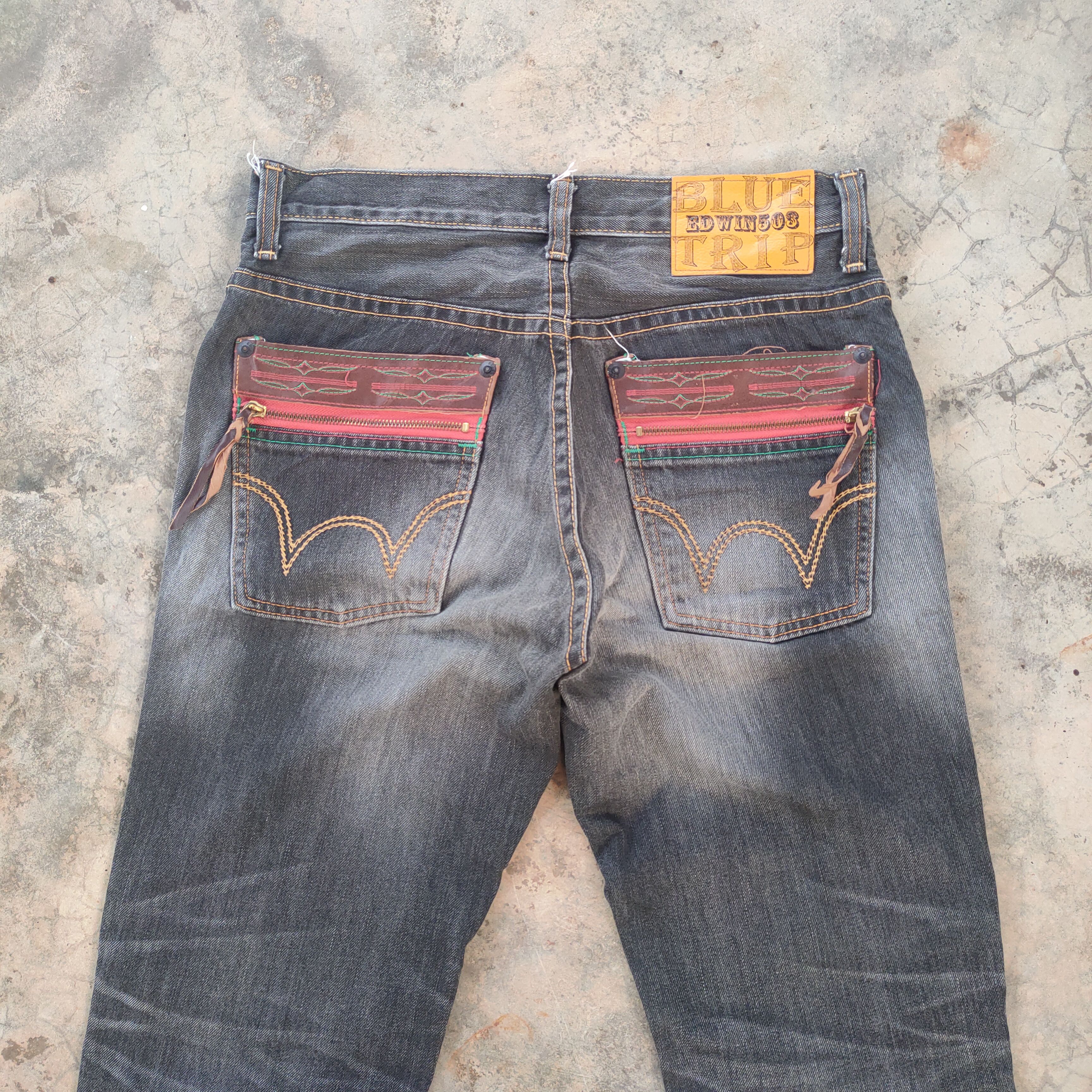 Edwin × Vintage W33 VINTAGE EDWIN FADED BLACK DISTRESSED JEANS PANTS Size US 33 - 9 Thumbnail