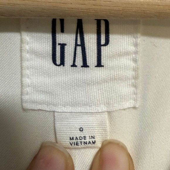 Other GAP Striped Linen Blend Blazer Sz 0 White w Navy Pinstripes Size XS / US 0-2 / IT 36-38 - 3 Thumbnail