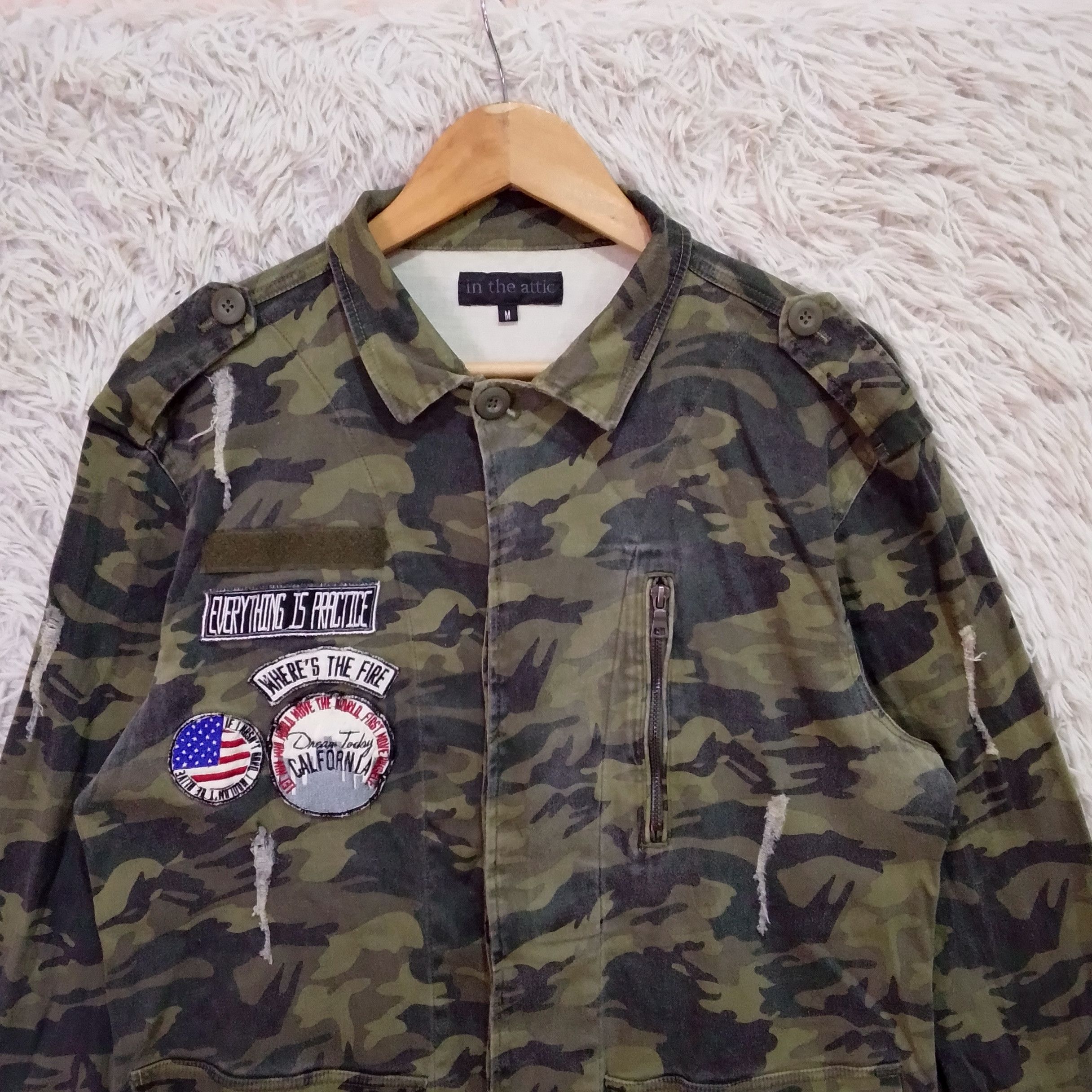 In The Attic In The Attic Distressed Style Military Jacket Size US M / EU 48-50 / 2 - 3 Thumbnail