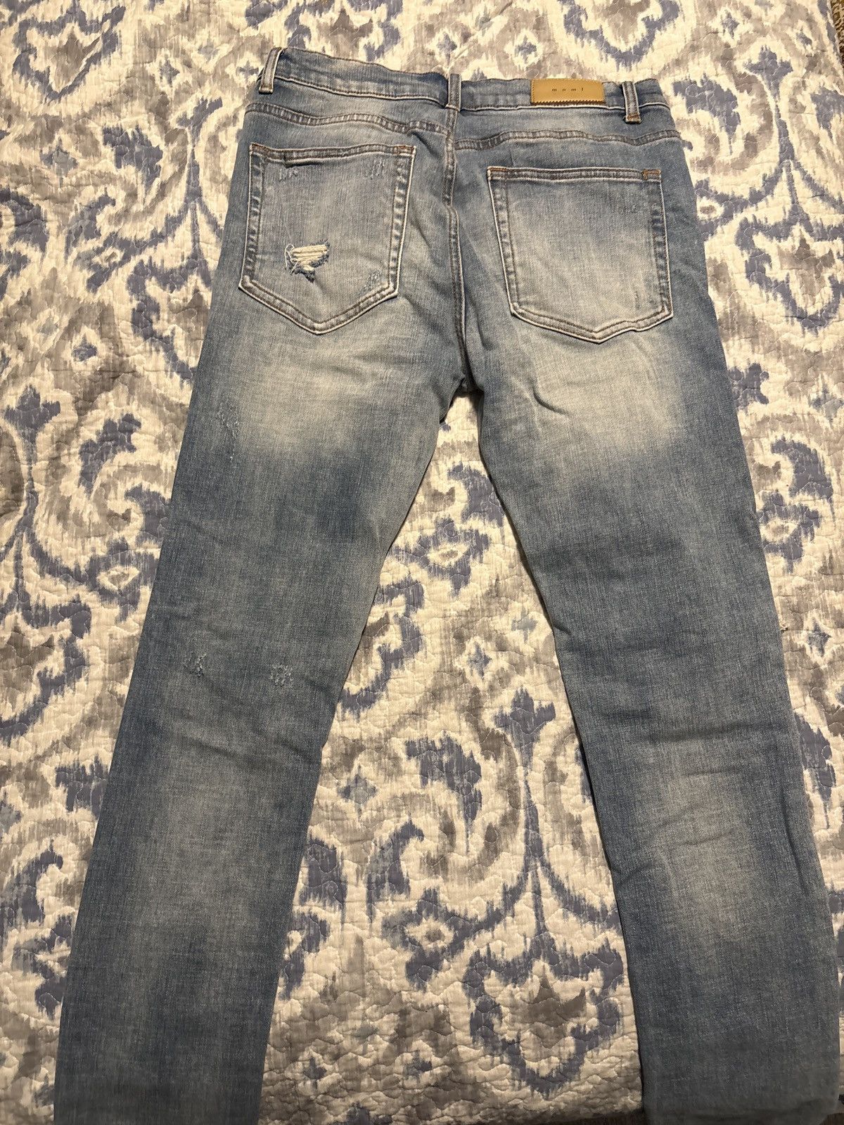 MNML Distressed Biker Jeans Size US 34 / EU 50 - 2 Thumbnail