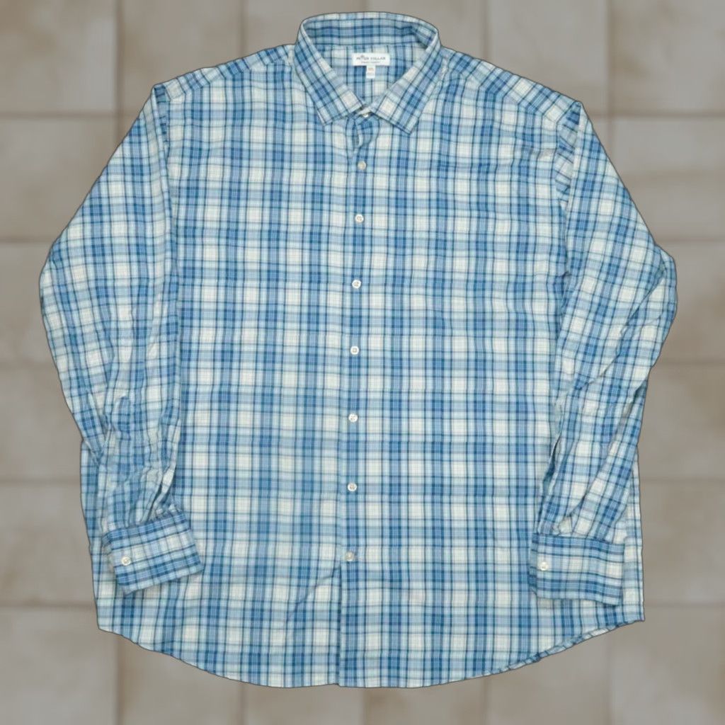 Peter Millar Peter Millar Shirt Men 2XL Blue Plaid Long Sleeve Button Up Casual Shirt Size US XXL / EU 58 / 5 - 1 Thumbnail