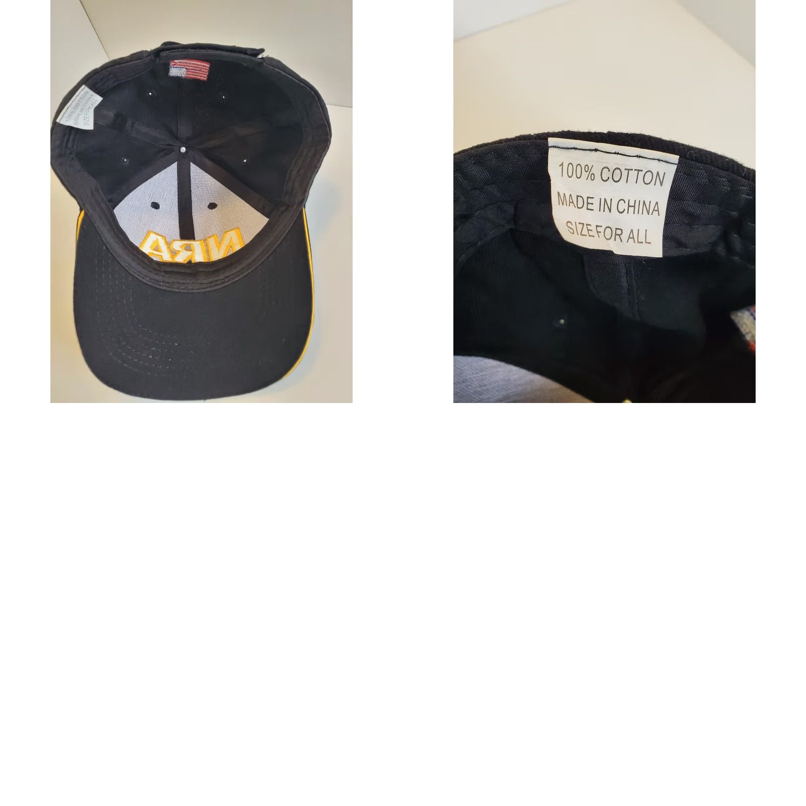 Vintage NRA Hunting Baseball Cap Adjustable Black Yellow Script USA Flag Outdoor Mens Size ONE SIZE - 8 Thumbnail