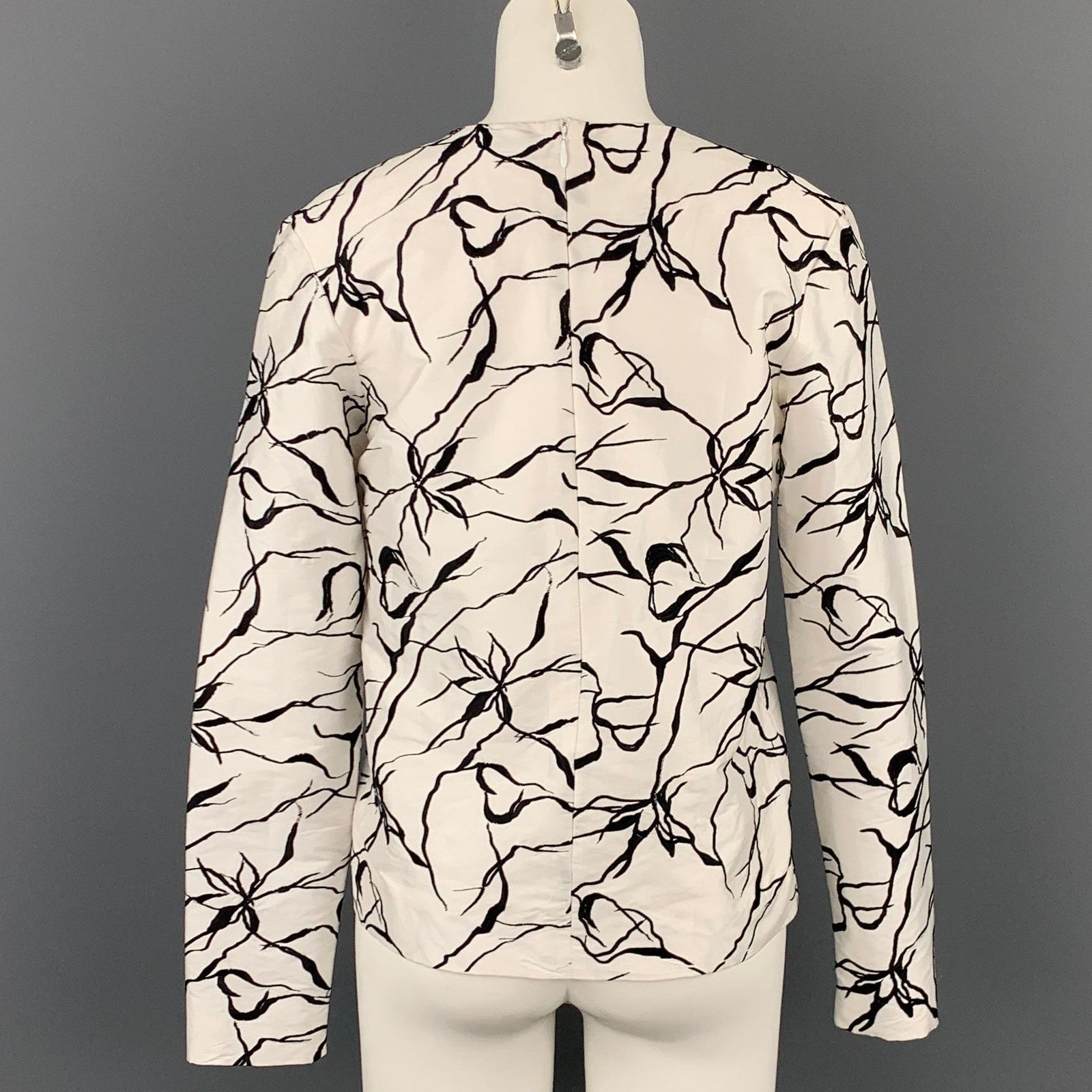 Manish Arora MANISH ARORA Size S White & Black Silk Dress Top Size S / US 4 / IT 40 - 3 Thumbnail