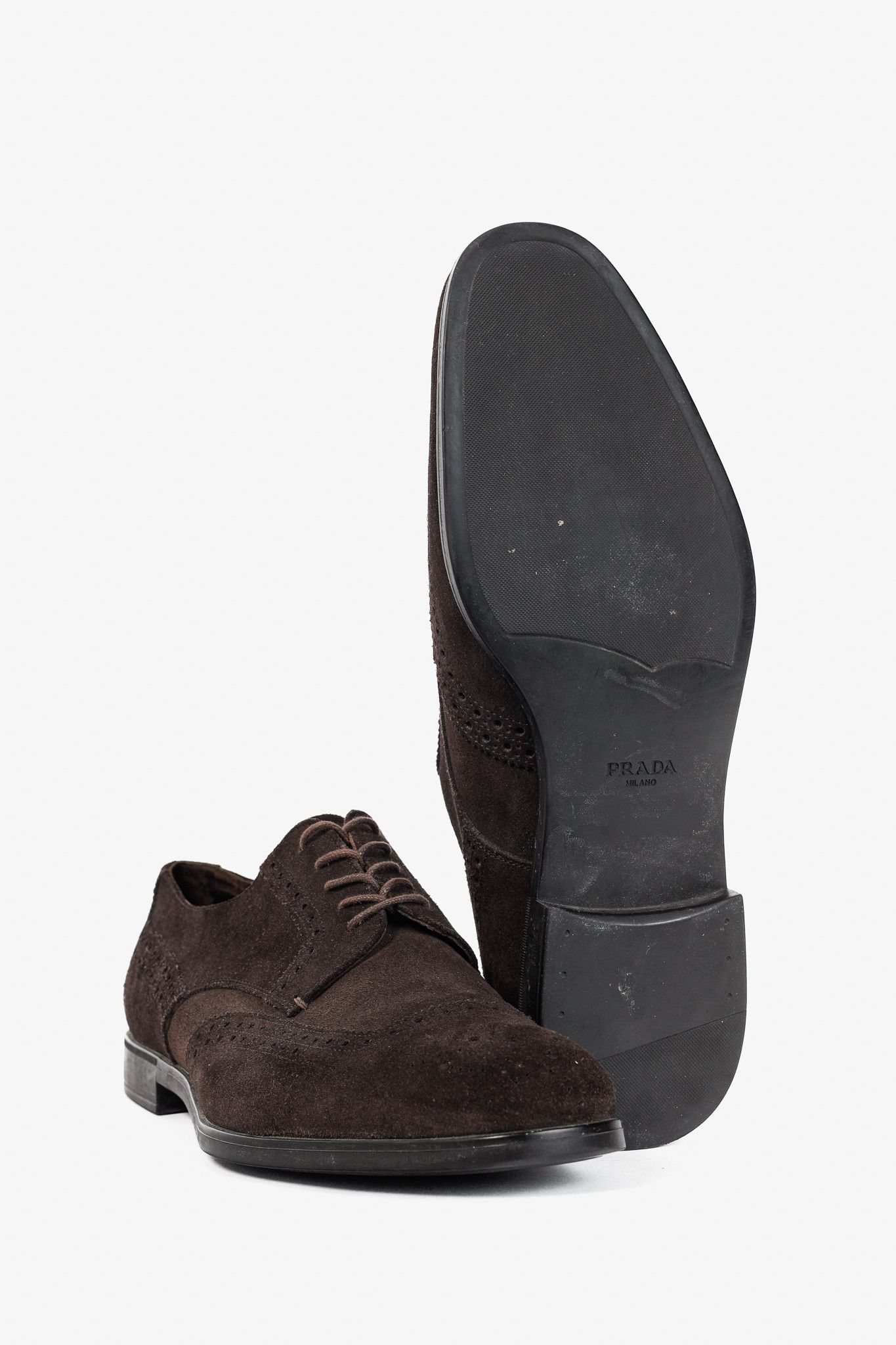 Prada Prada Moro Suede Wingtip Derbies Size US 10 / EU 43 - 4 Thumbnail