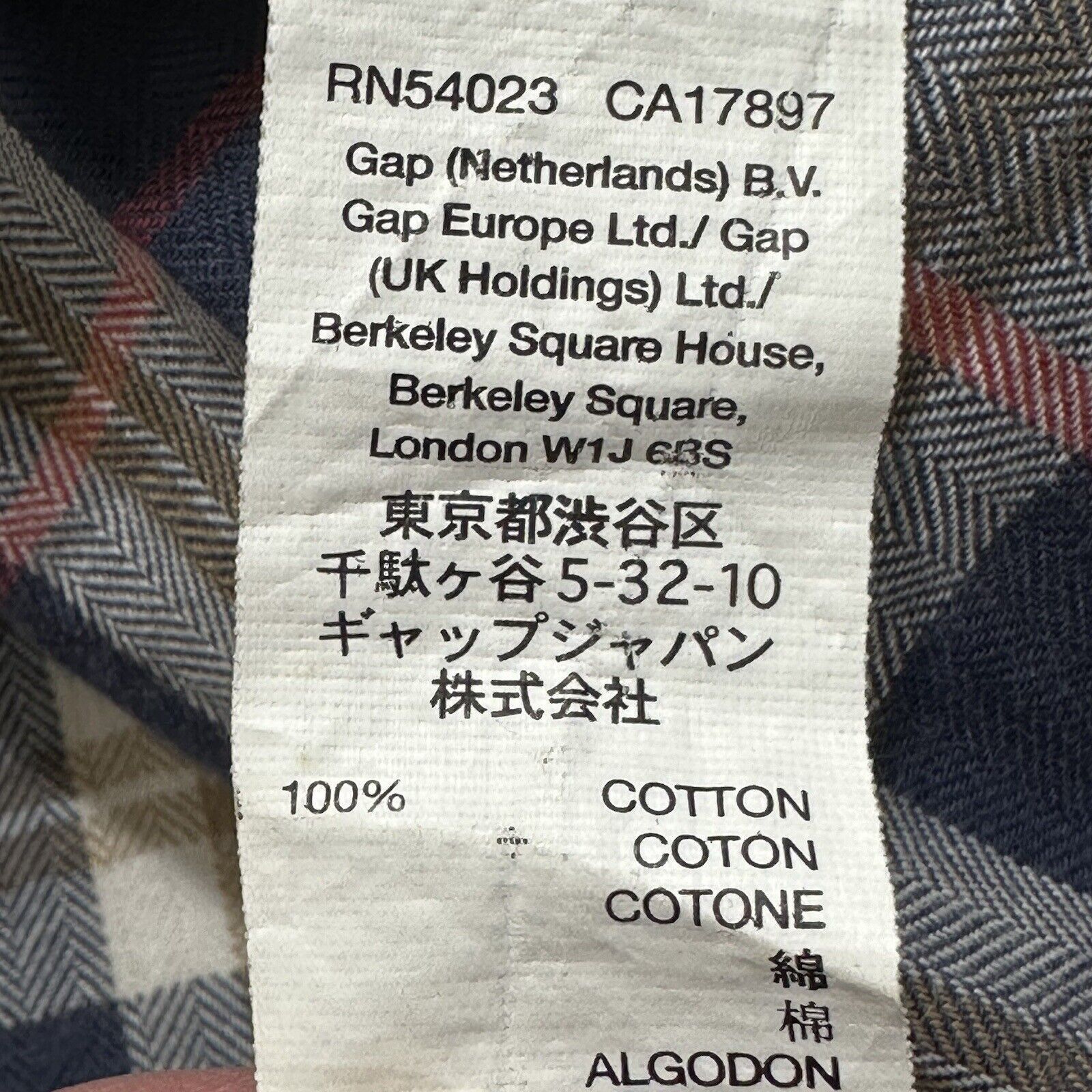Gap GAP Men's Medium Button Down Pocket Shirt Blue Plaid Striped Size US L / EU 52-54 / 3 - 4 Thumbnail