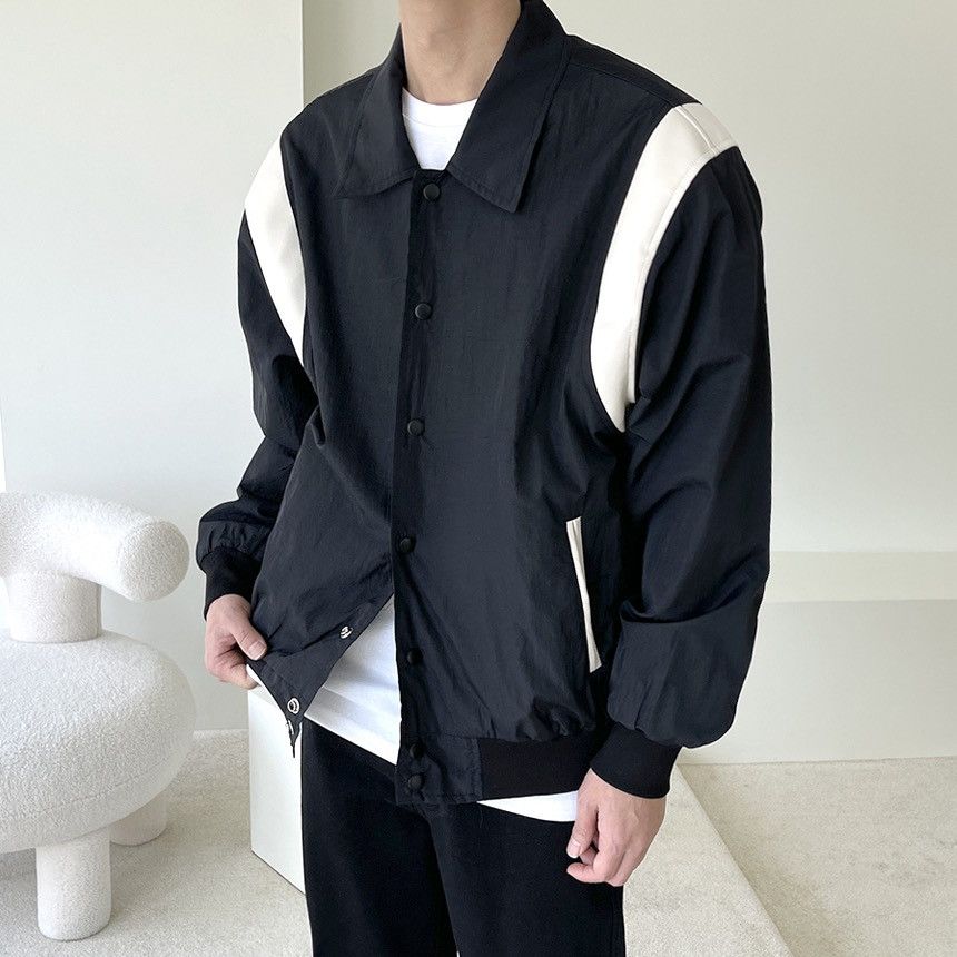 Beams Plus Rogermoore Lightweight Varsity Windbreaker Jacket Black Size US L / EU 52-54 / 3 - 8 Thumbnail