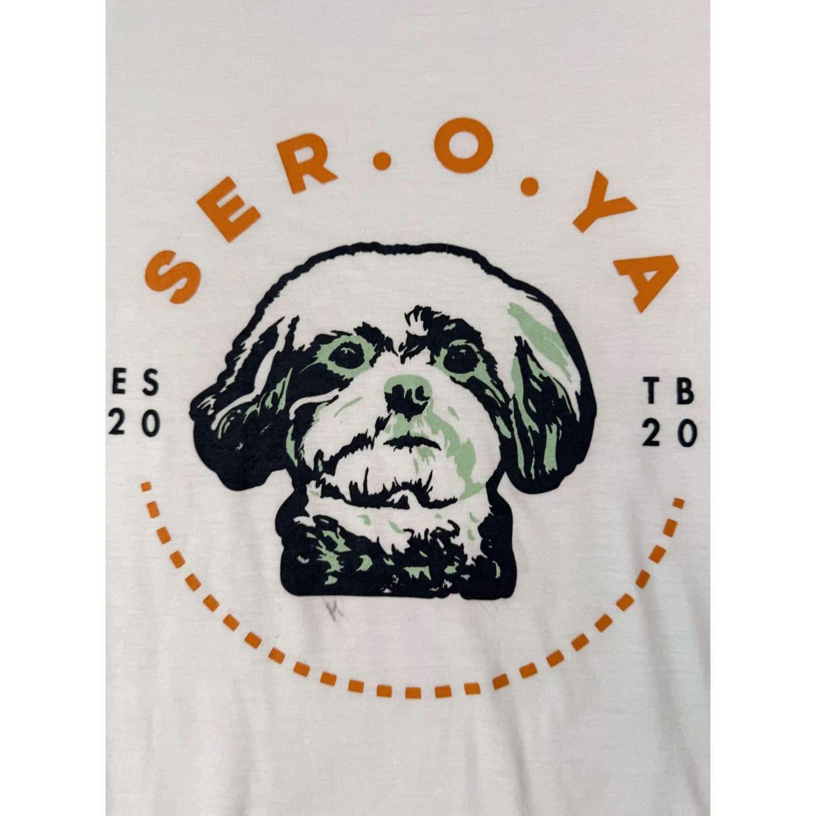 SER.O.YA SER.O.YA Shirt Mens Small White Josh Slim Dog Animal Rescue Graphic Charity Tee Size US S / EU 44-46 / 1 - 2 Thumbnail