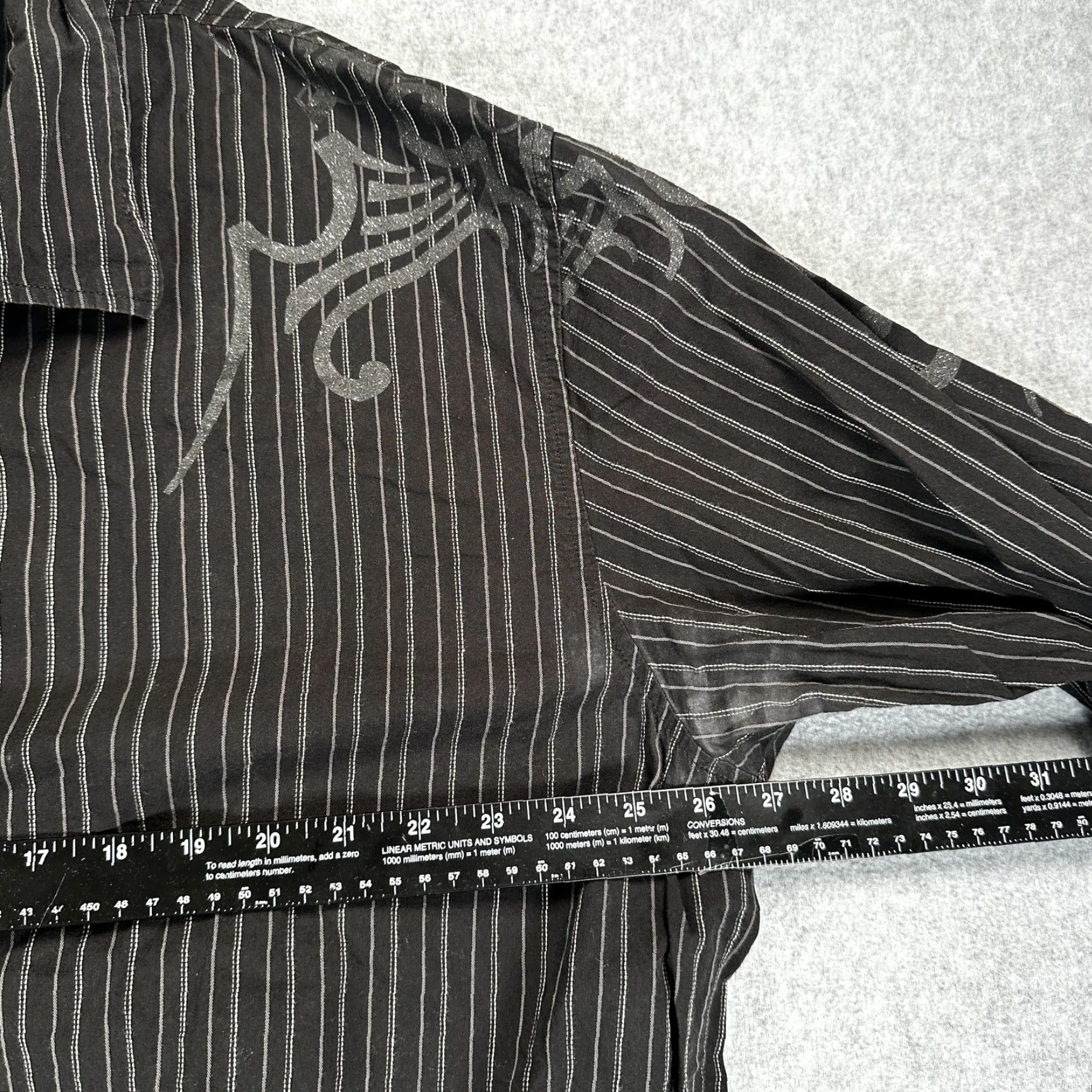 Southpole Southpole Shirt Mens 5XL Black Stripe Long Sleeve Tribal Graphic Button Front Size US XXL / EU 58 / 5 - 6 Thumbnail