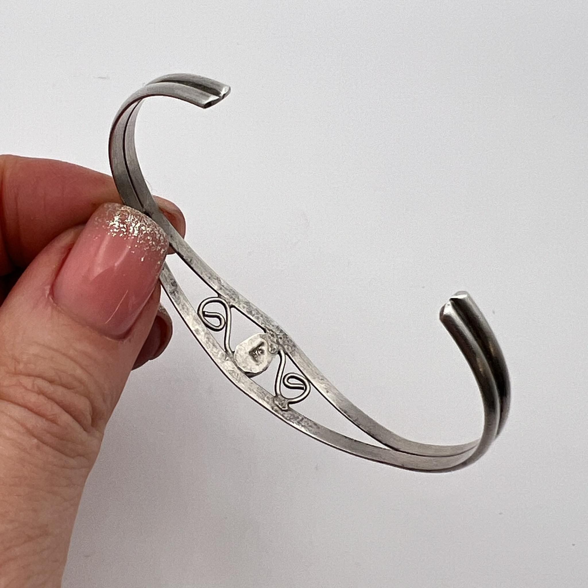 Jewelry × Vintage Vintage Bracelet Sterling Silver 925 Natural Turquoise 6.3g Size ONE SIZE - 2 Thumbnail