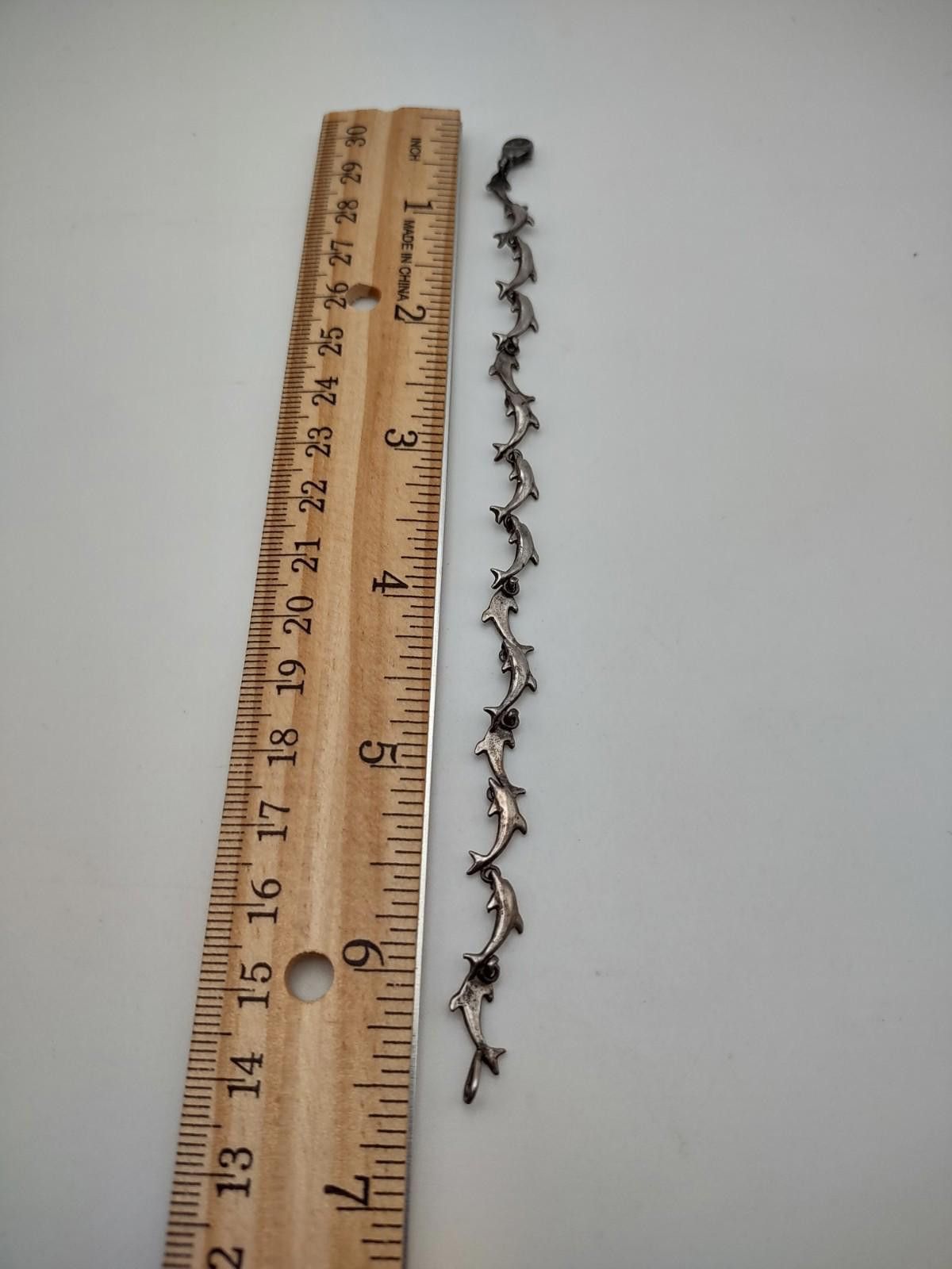 The Unbranded Brand Vtg 925 Sterling Silver Dolphin Link Bracelet 6.5" 6.2g Size ONE SIZE - 4 Thumbnail