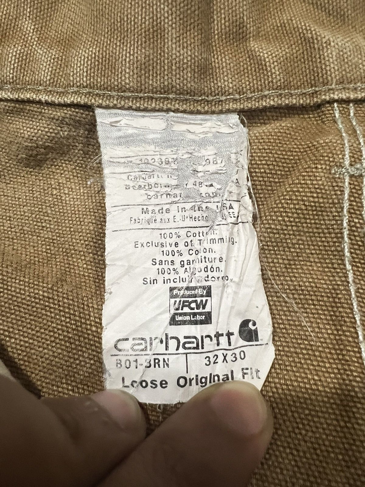 Carhartt 1990s OG Carhartt Double Knee Baggy Duck Cotton Denim Pants Size US 30 / EU 46 - 13 Thumbnail