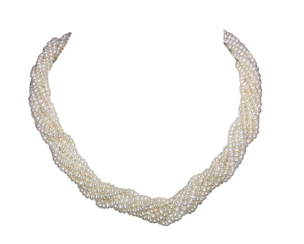 Designer Multi Strand Freshwater Pearl Torsade Necklace Size ONE SIZE - 2 Thumbnail