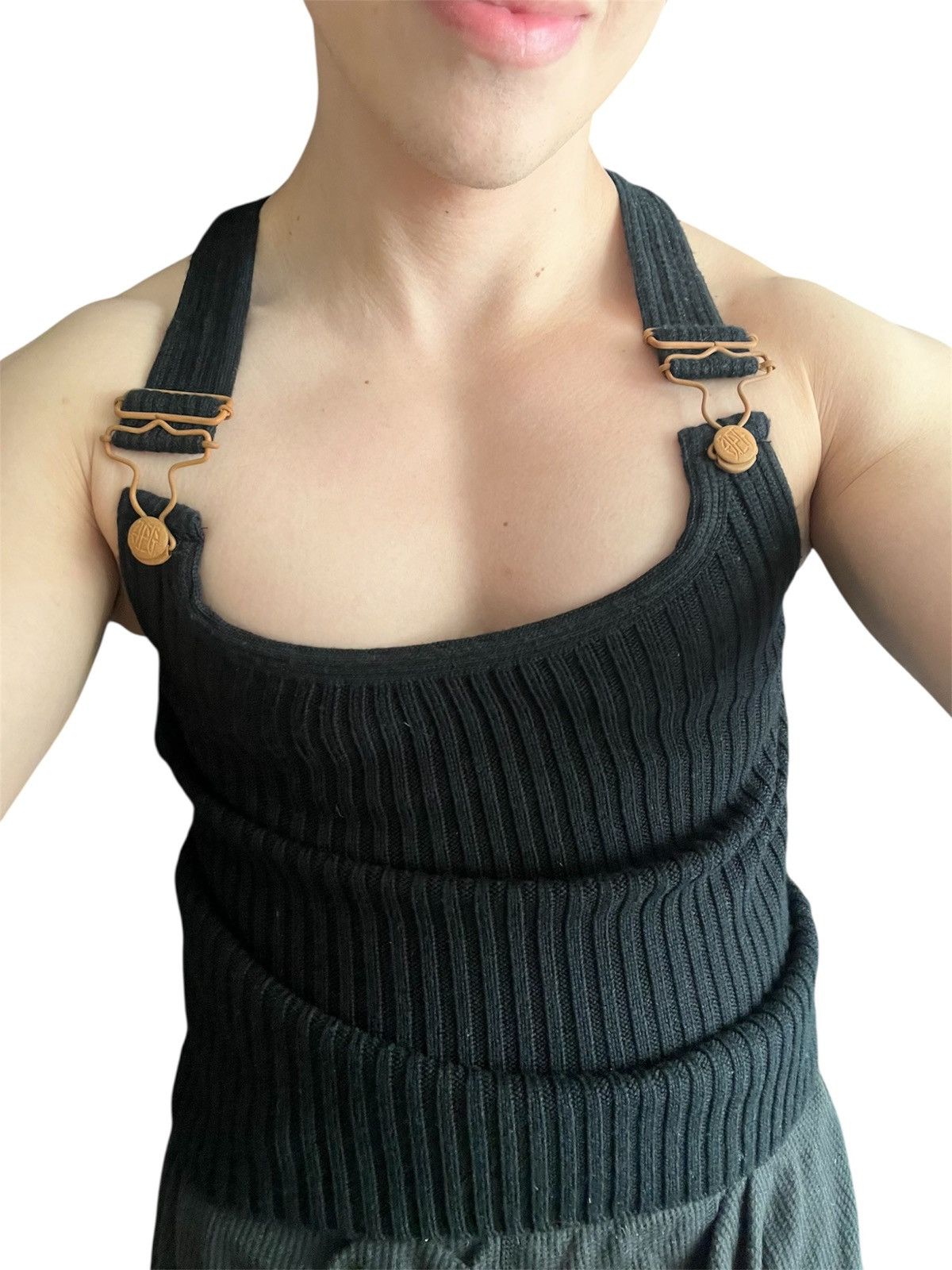 Jean Paul Gaultier Sexual gaultier rust hardware tank top muscle shirt in wool Size US M / EU 48-50 / 2 - 9 Thumbnail