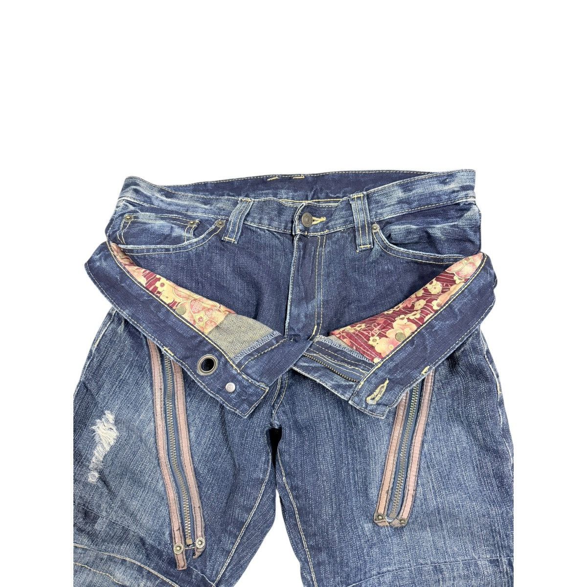 PPFM Vtg🔥PPFM Bondage Zipper Double Waist Curve Jeans Size US 32 / EU 48 - 5 Thumbnail