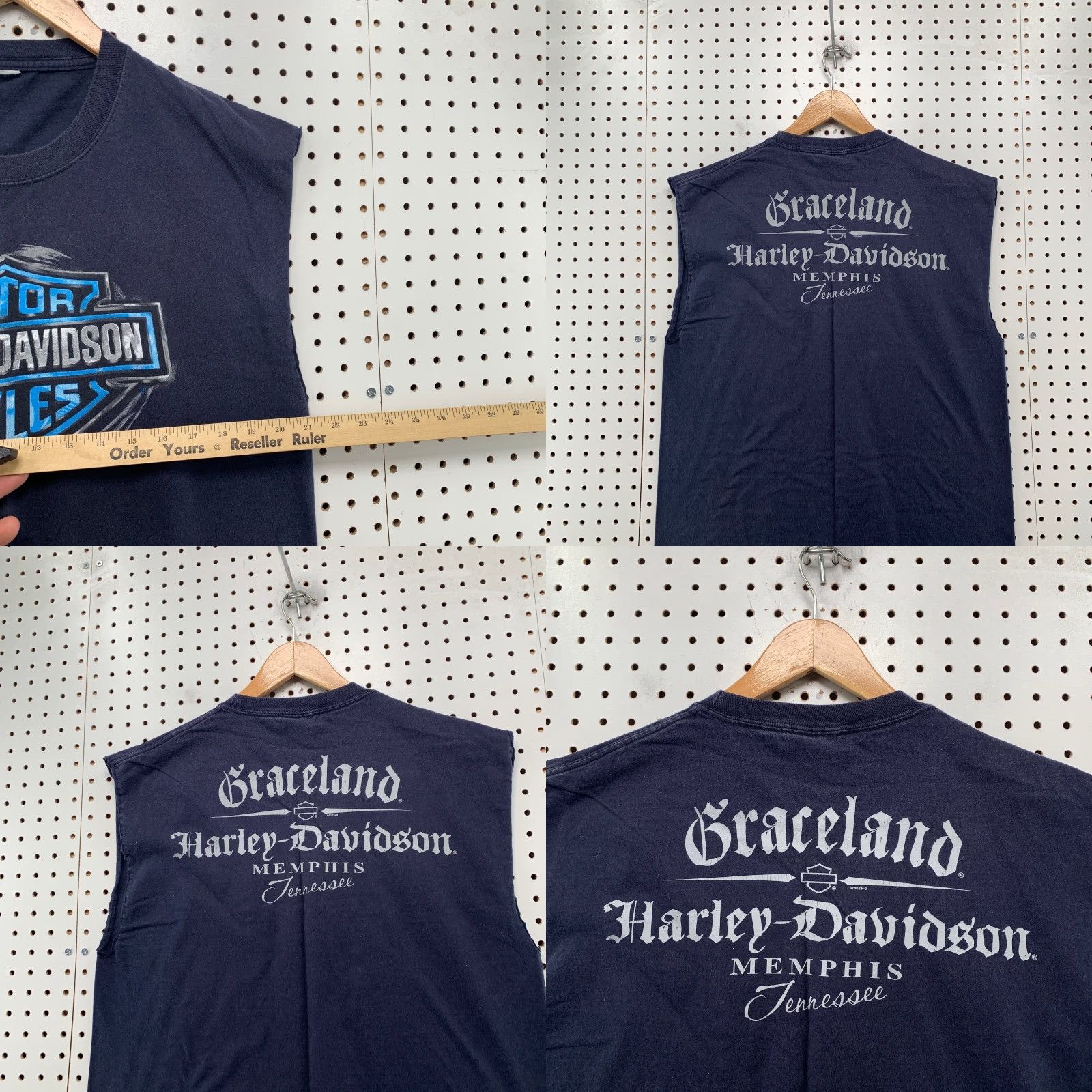 Harley Davidson Harley-Davidson Sleeveless T Shirt Mens Large Blue Tennessee Memphis Size US L / EU 52-54 / 3 - 9 Thumbnail