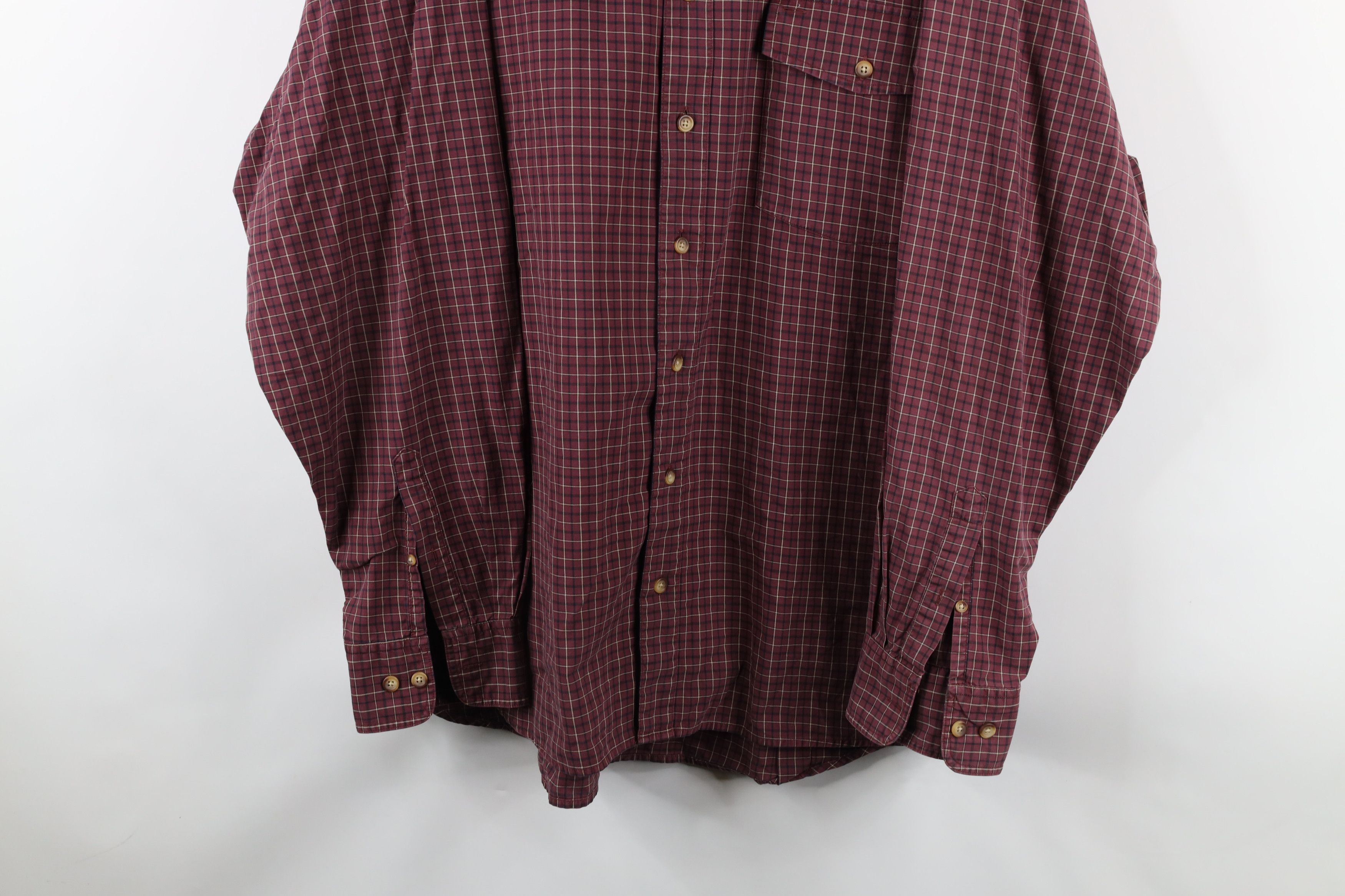 Cabelas × Vintage Vintage Cabelas Faded Collared Button Down Shirt Red Plaid Size US XXL / EU 58 / 5 - 3 Thumbnail