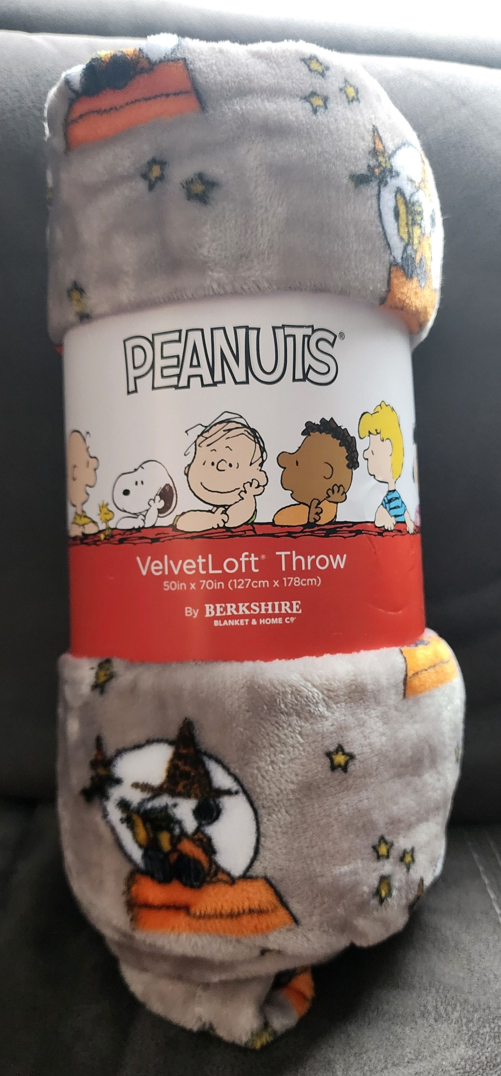 Other PEANUTS Berkshire 50x70 Halloween Snoopy Witch Gray Throw Size ONE SIZE - 1 Thumbnail